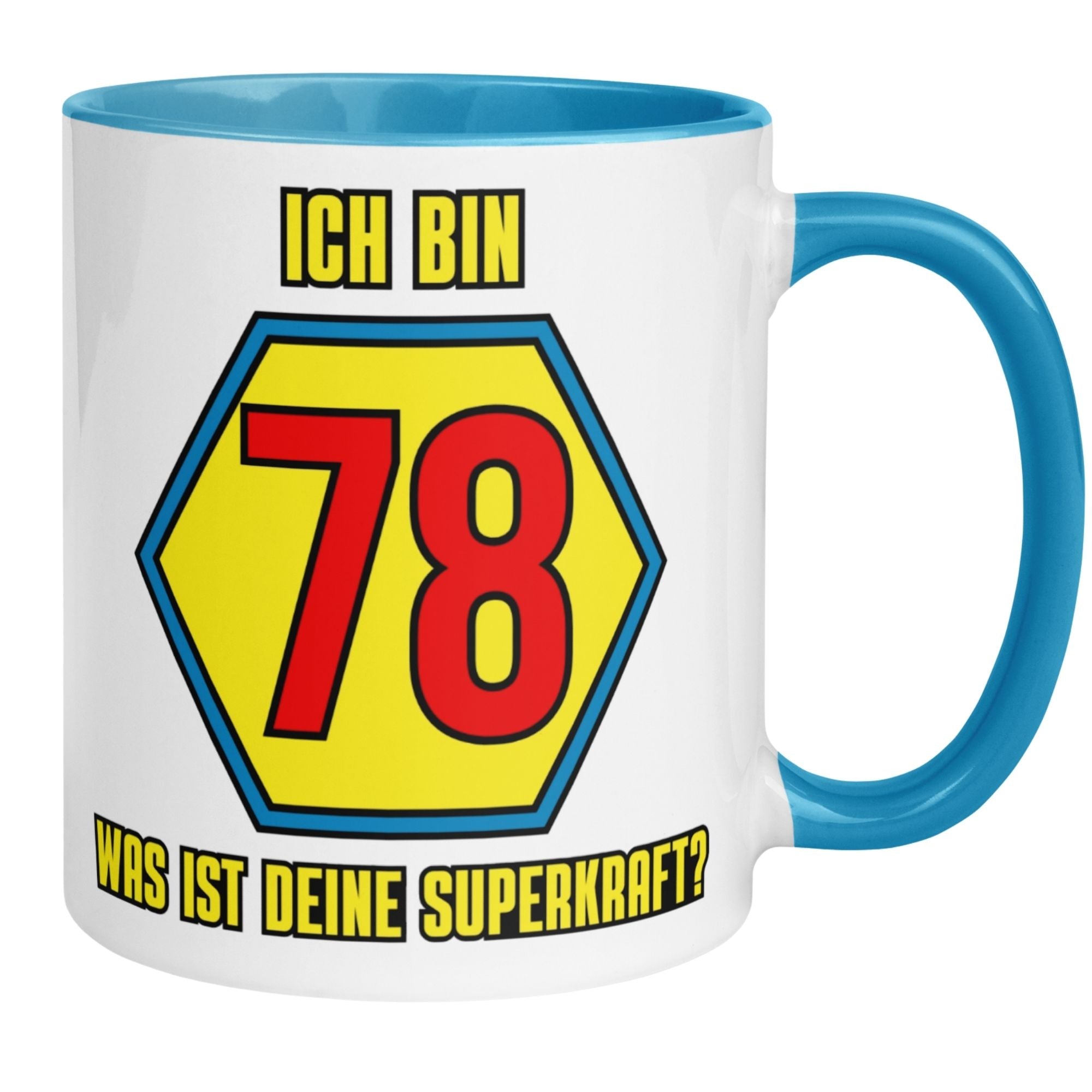 Momentals® Tasse 78. Geburtstag | Superheld & Spruch | Ich bin 78 und was ist deine Superkraft