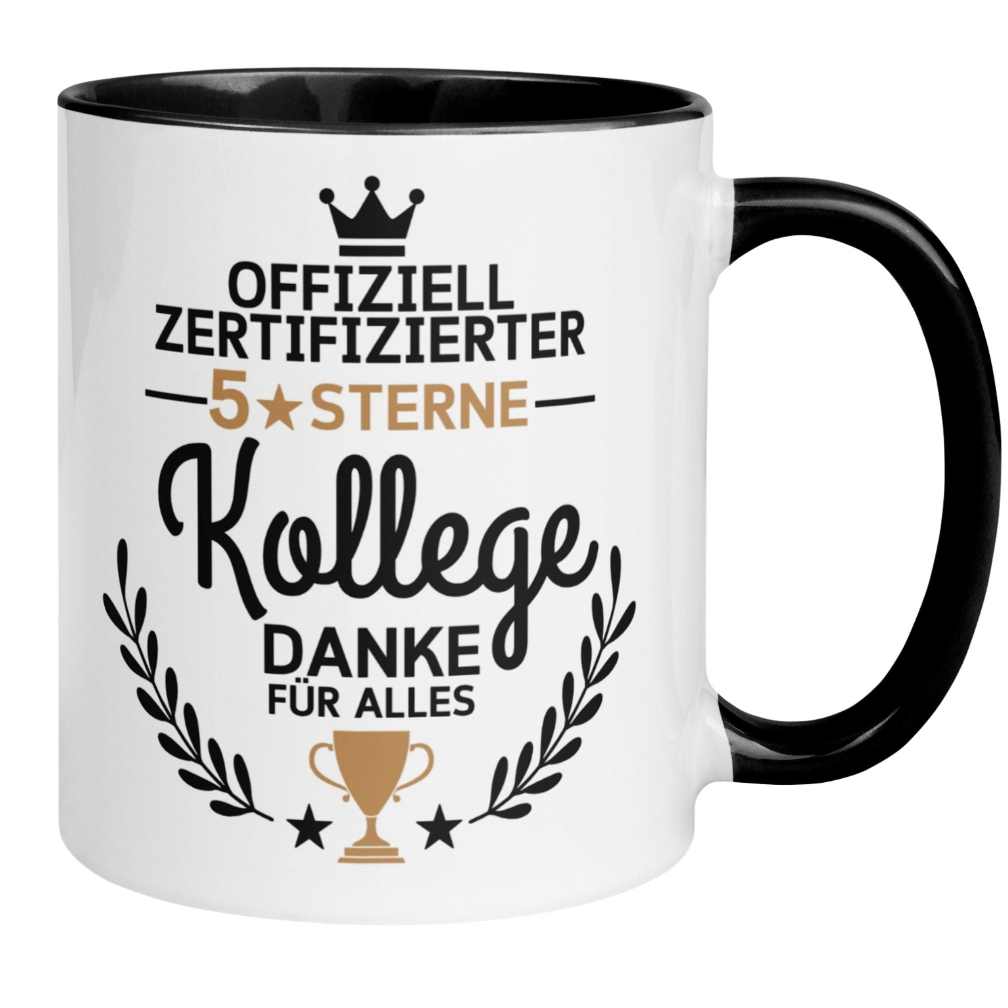 Momentals® Tasse mit Spruch "5-Sterne Kollege" für echte Wertschätzung und Teamgeist im Büro.