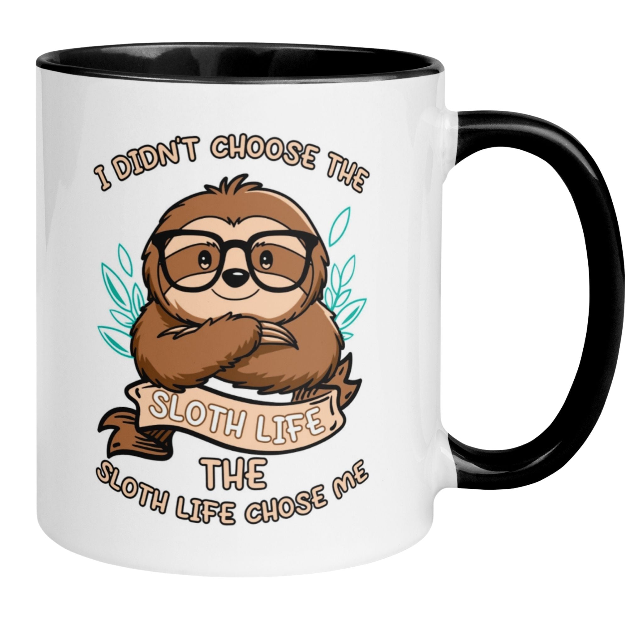 Momentals Tasse mit coolen Faultier und Spruch: 'I didn't choose the sloth life'
