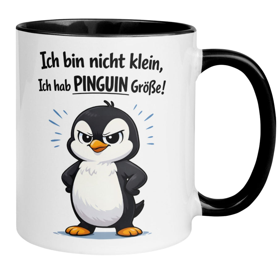 Tasse Pinguin – „Ich bin nicht klein - Ich hab Pinguin Größe“ – lustiger Geschenk Becher