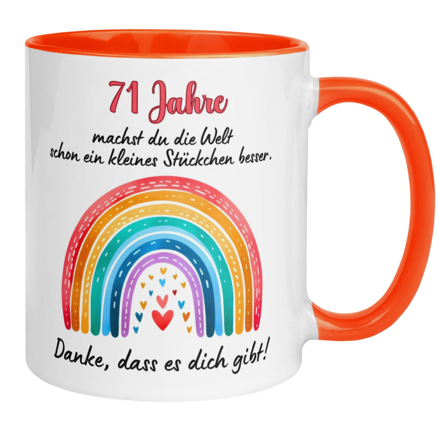 Tasse 71. Geburtstag | Herz & Spruch | Danke dass es dich gibt