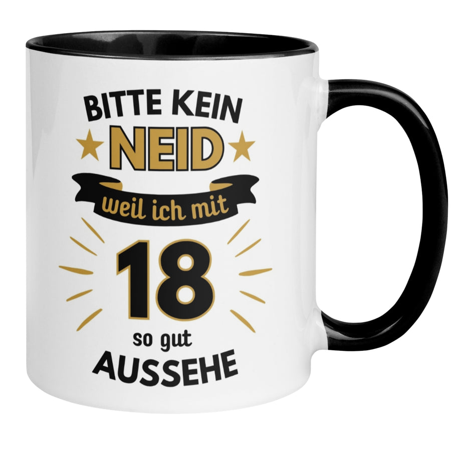 Tasse 18. Geburtstag Mann – „Bitte kein Neid“ – Geschenk zum Geburtstag für Männer