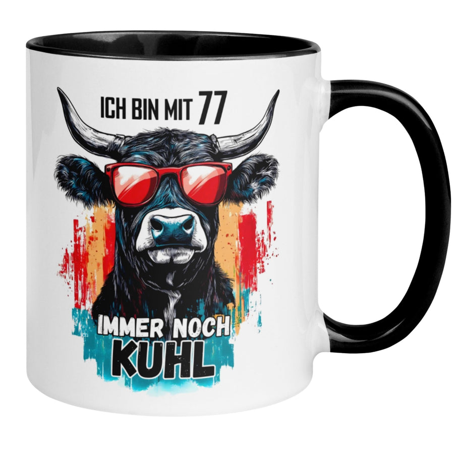 Tasse 77. Geburtstag | Kuh & Spruch | Ich bin mit 77 immer noch Kuhl