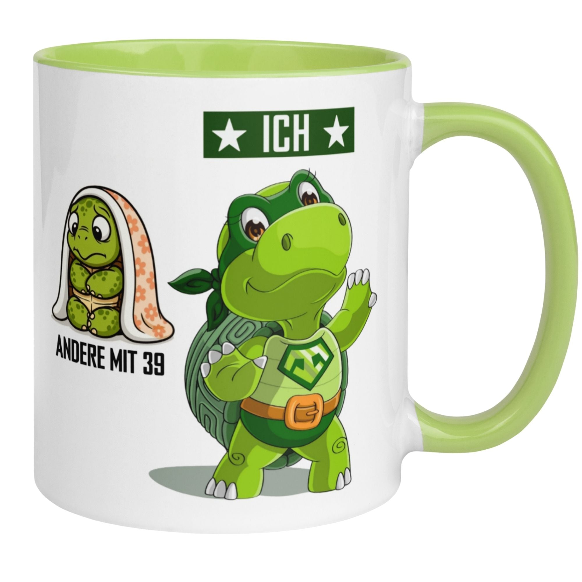 Momentals® Tasse 39. Geburtstag | Schildkröte & Spruch | Andere mit 39 – Ich