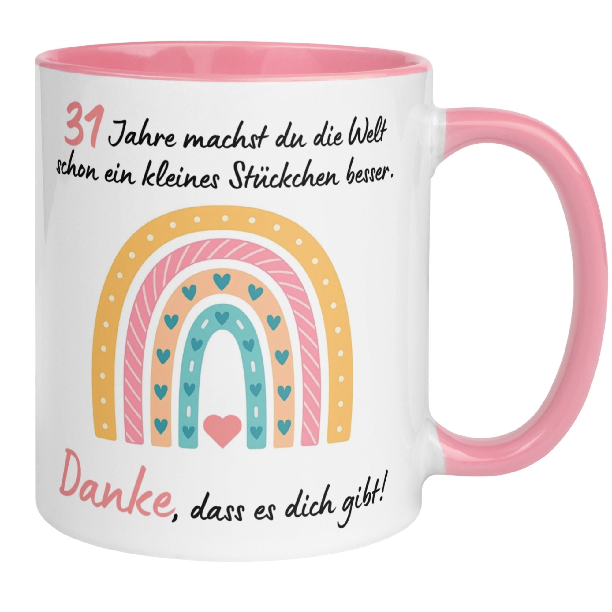 Momentals® Tasse 31. Geburtstag | Herz & Spruch | Danke dass es dich gibt