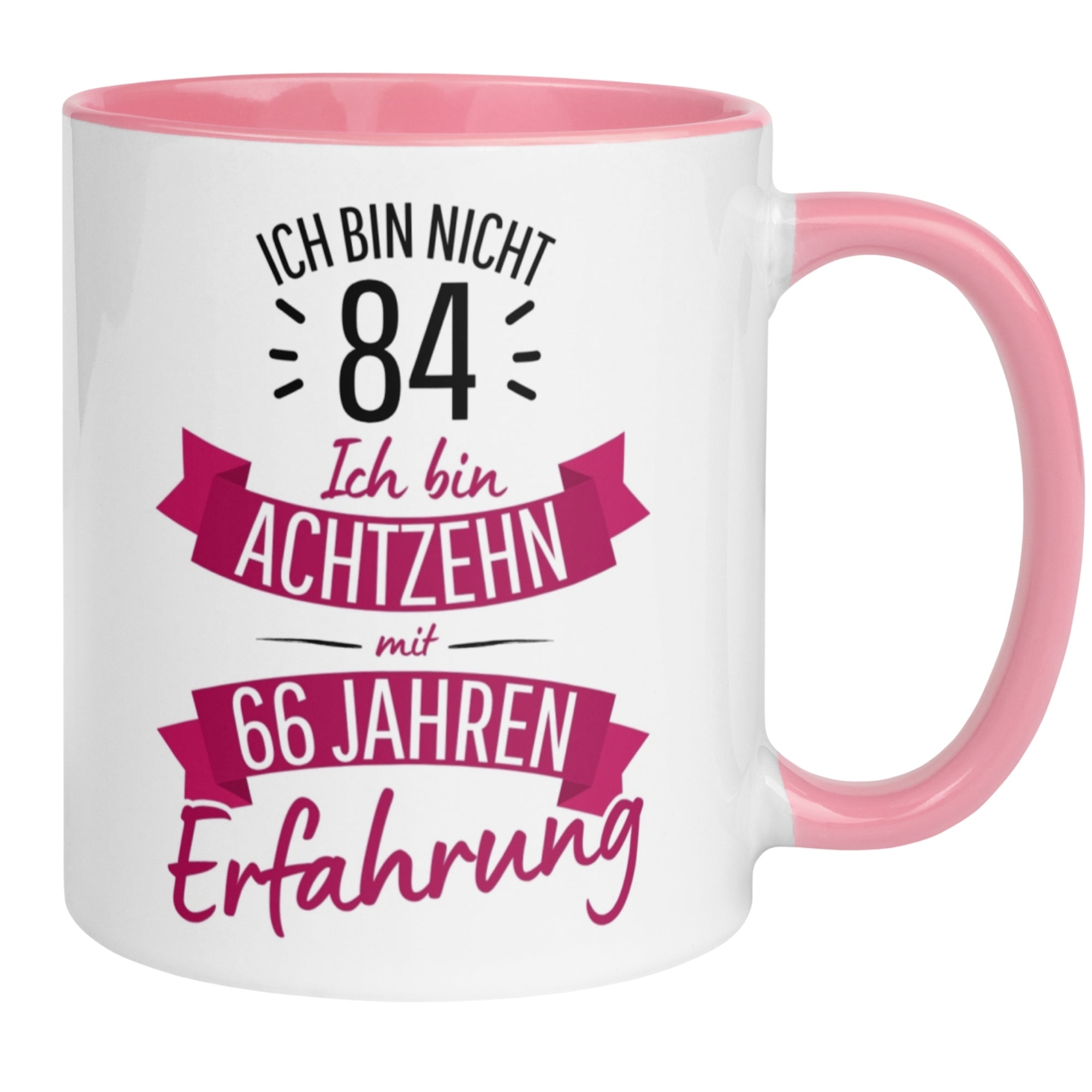 Momentals® Tasse 84. Geburtstag | Sarkasmus & Spruch | Ich bin nicht 84 – Ich hab Erfahrung