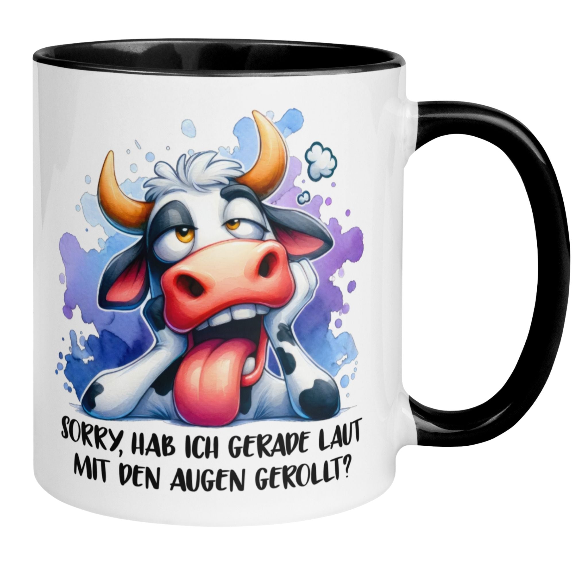 Tasse Kuh – „Sorry hab ich gerade laut mit den Augen gerollt“ – lustiges Geschenk für Bauer