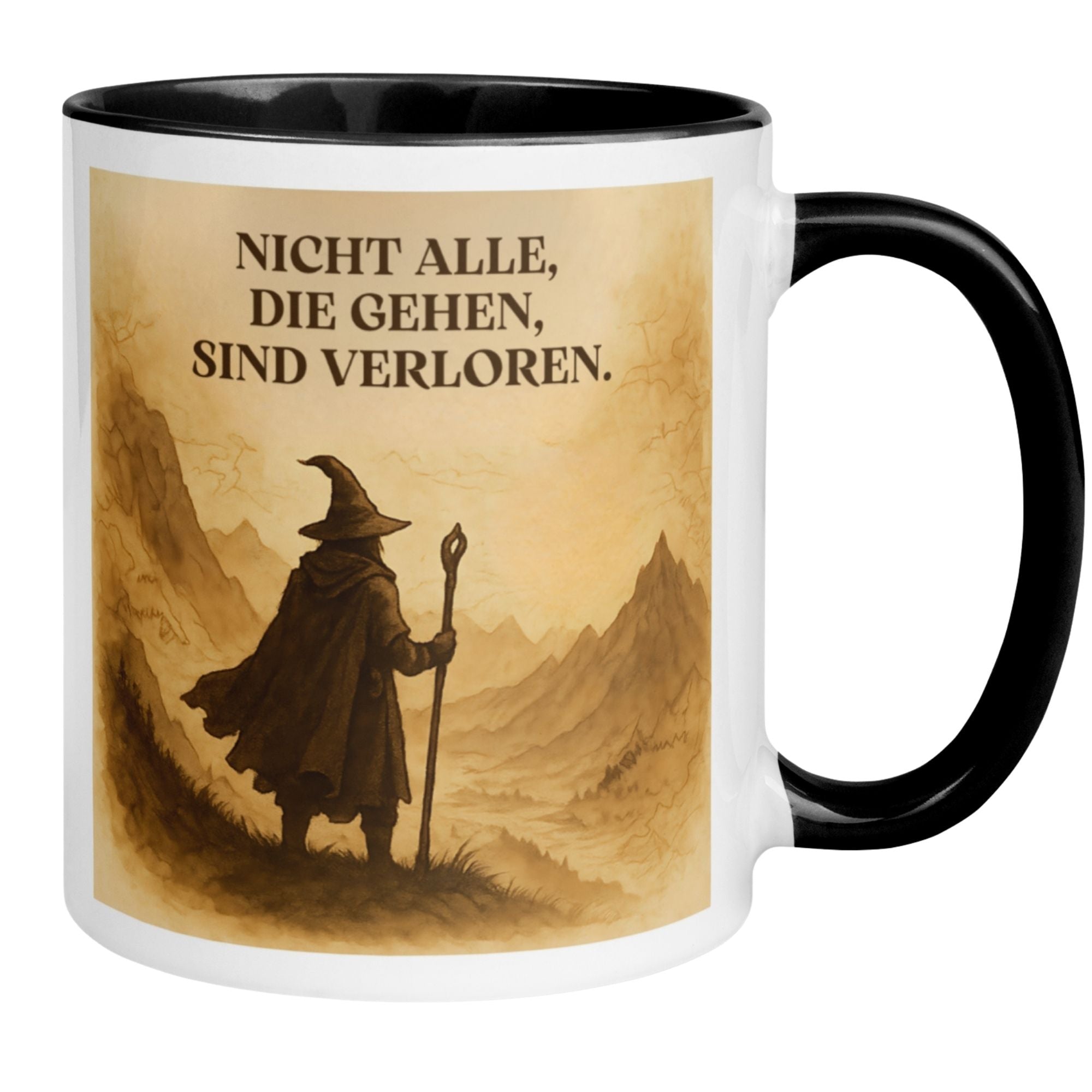 Momentals Tasse mit Spruch „Nicht alle, die gehen, sind verloren“ für Kollegen und Freunde.