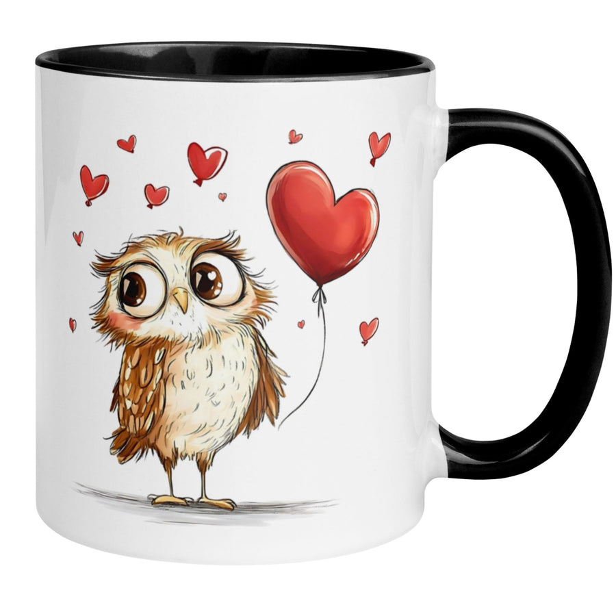 Tasse Eule | Süße Eule mit Herzballon