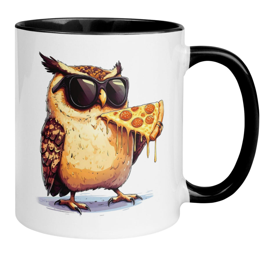 Tasse Eule | Coole Eule mit Pizza