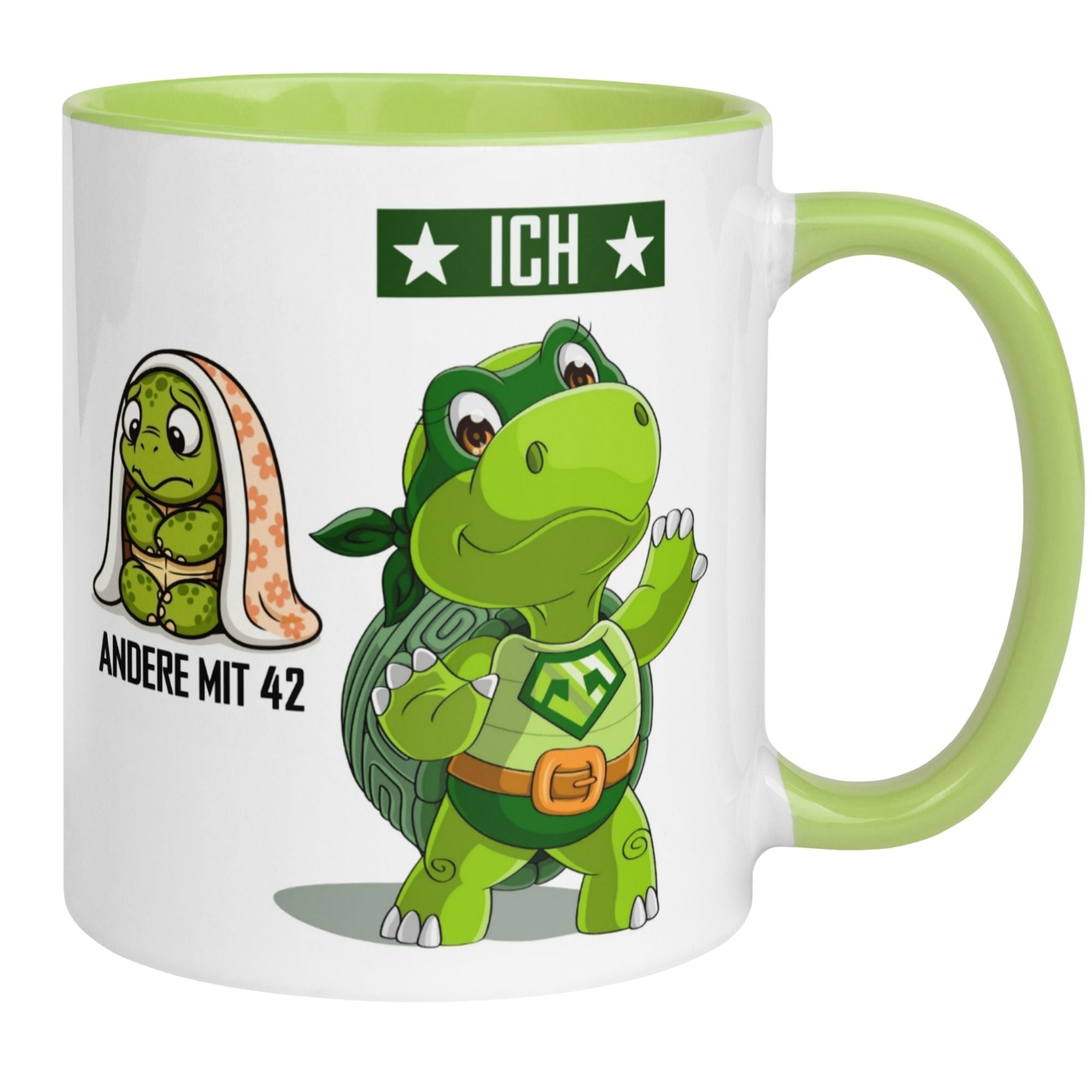 Momentals® Tasse 42. Geburtstag | Schildkröte & Spruch | Andere mit 42 und Ich