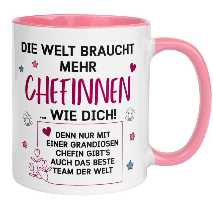 Tasse Chefin – „Die Welt braucht mehr Chefinnen wie Dich“ – Teamleiterin Geschenk Becher