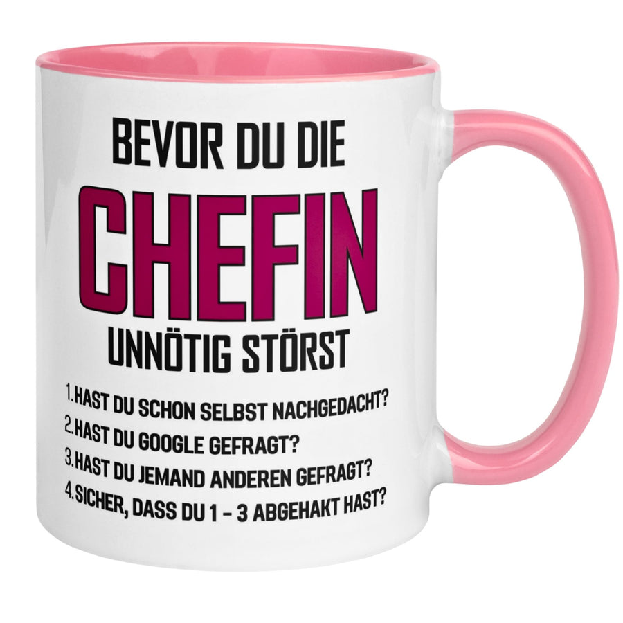 Tasse Chefin – „Bevor du die Chefin unnötig störst“ – Geschenk Beste Chefin