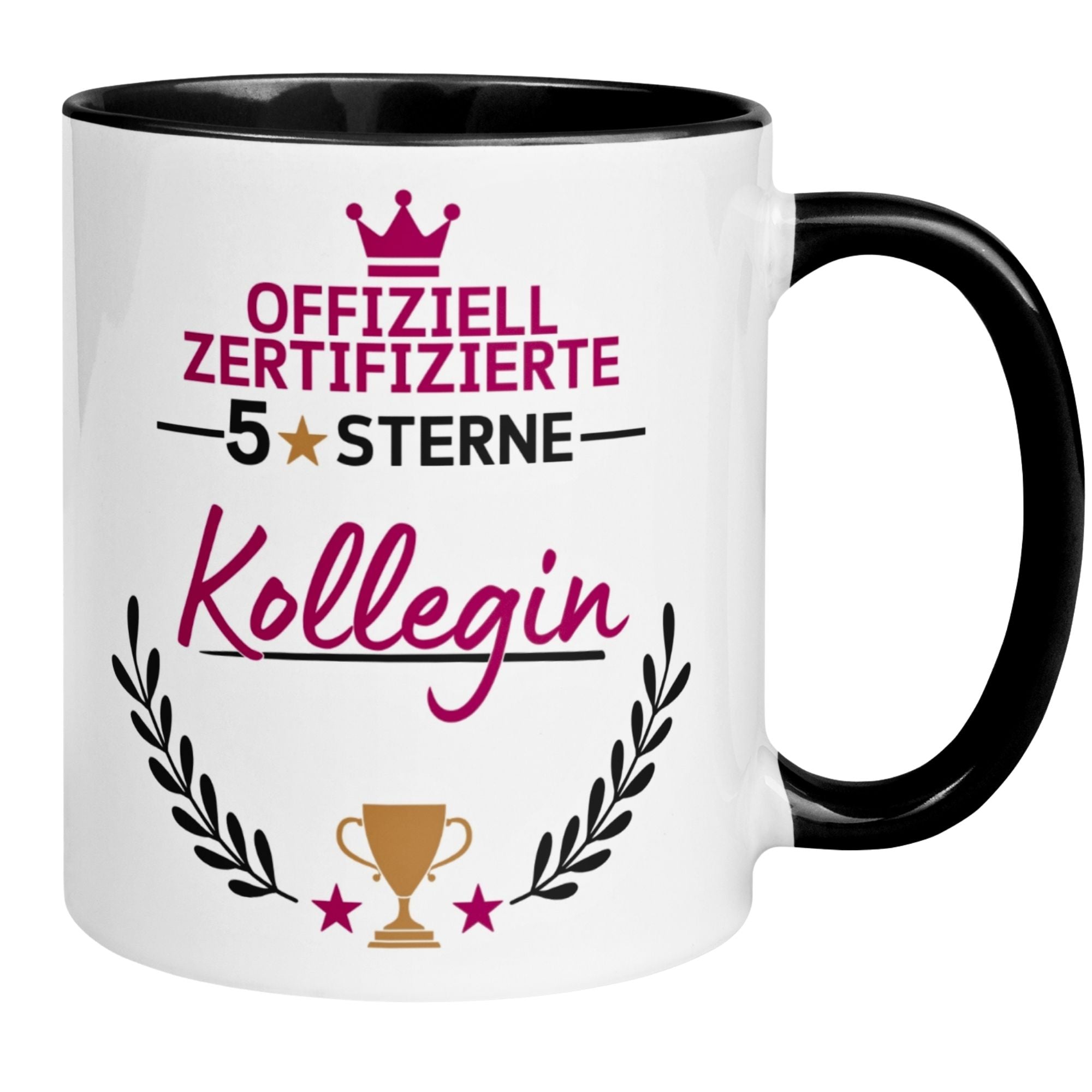 Tasse Kollegin – „Offiziell Zertifizierter 5 Sterne Kollegin“ – Geschenk zum Abschied