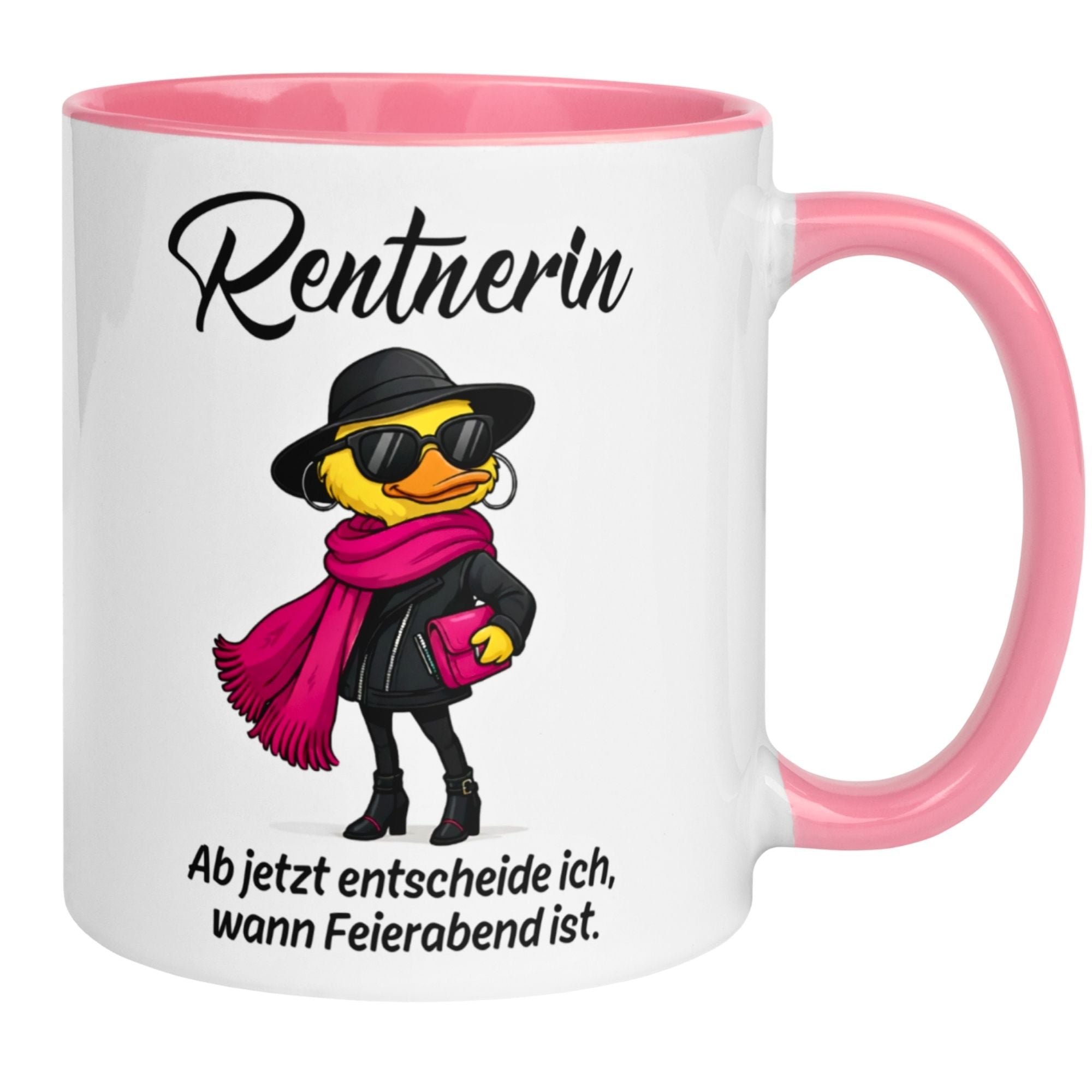 Tasse Rentnerin – „Ab jetzt entscheide ich wann Feierabend ist“ – Geschenk Rente Frau