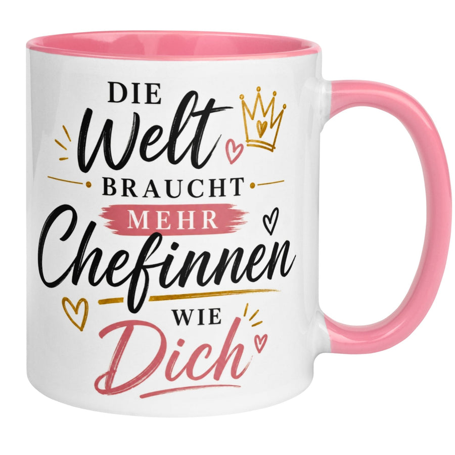 Tasse Chefin – „Die Welt braucht mehr Chefinnen wie Dich“ – Geschenk Becher