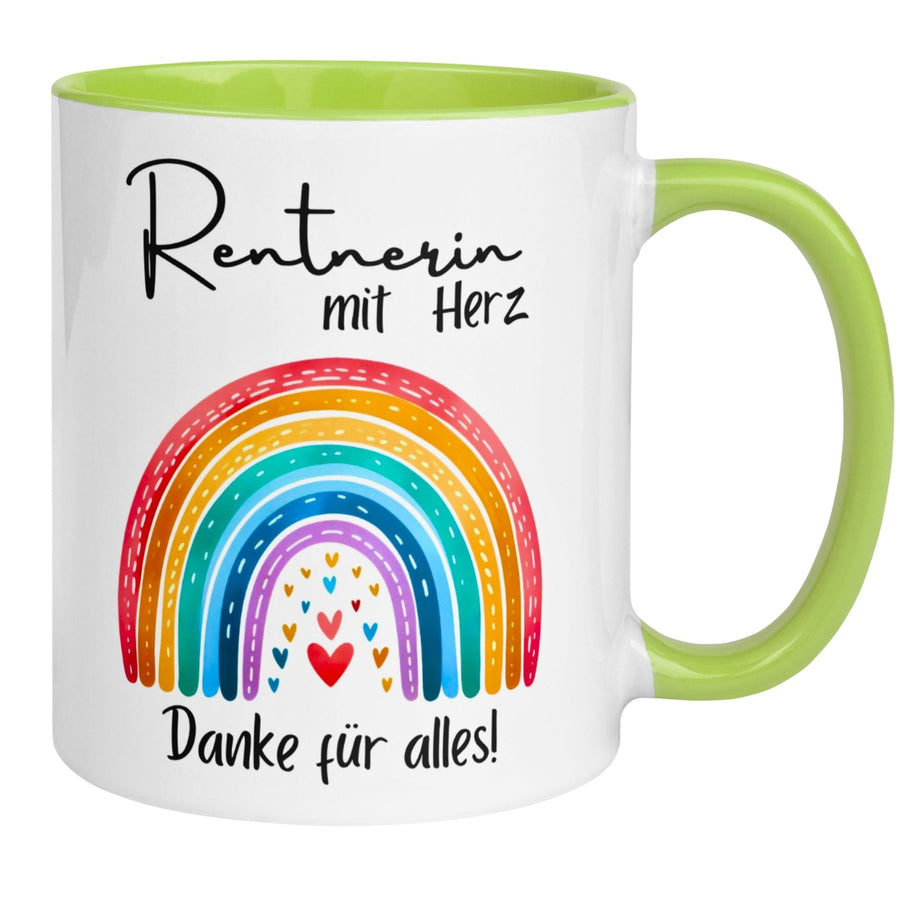 Tasse Rentnerin – „Rentnerin mit Herz – Danke für alles“ – Geschenk Rente Frau