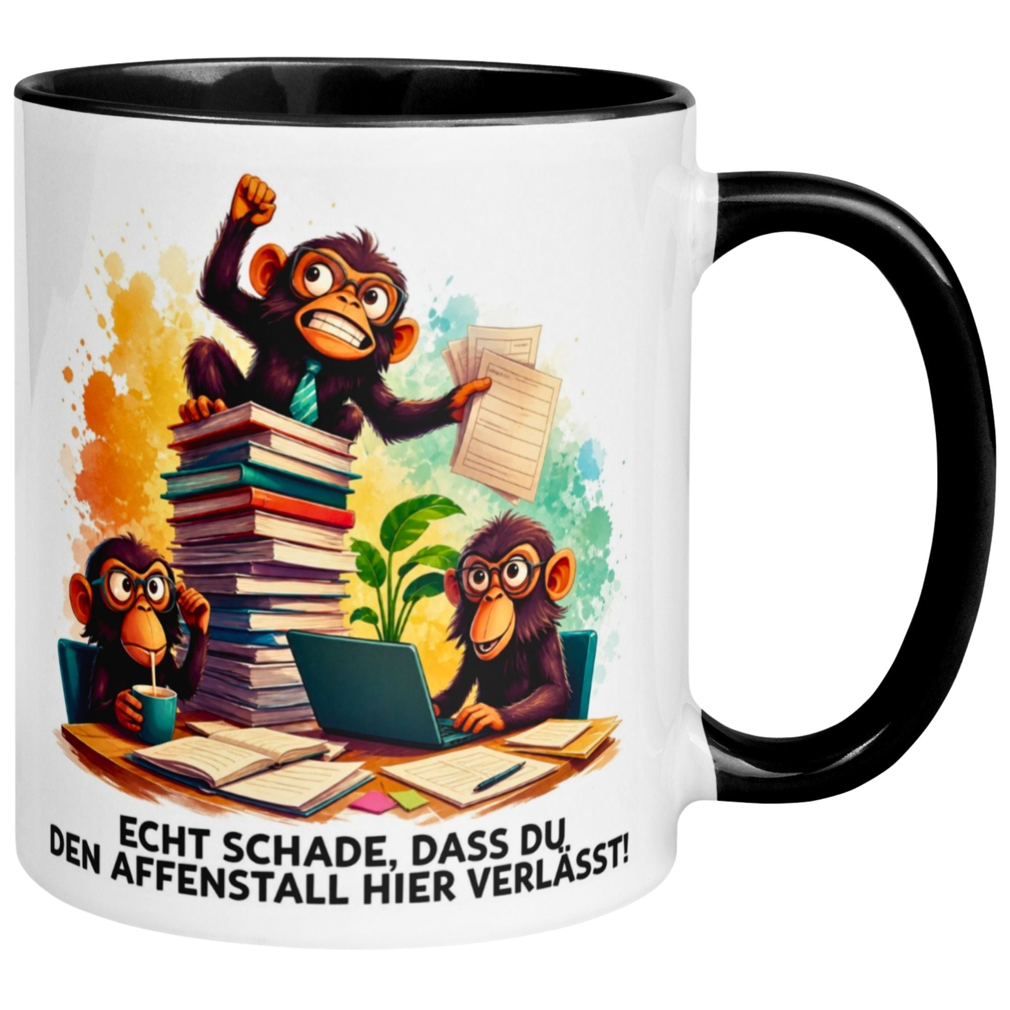 Tasse Abschied – „Schade dass du den Affenstall verlässt“ – Abschiedsgeschenk Kollegen