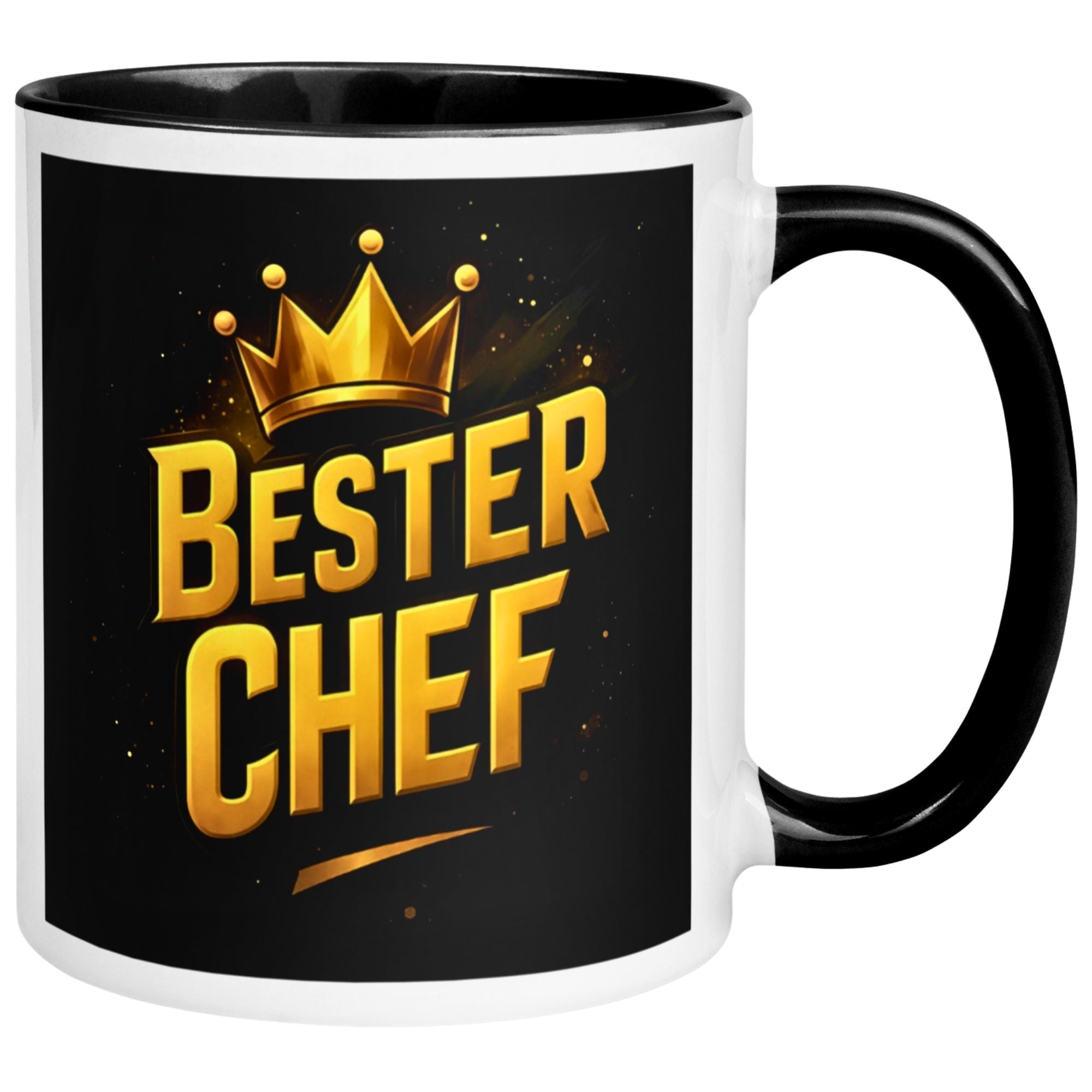 Tasse Chef – „Bester Chef mit goldener Krone“ – Geschenk Becher Bester Chef