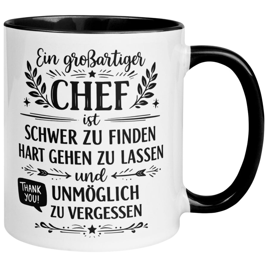 Tasse Chef – „Ein großartiger Chef ist schwer zu finden“ – Abschied Geschenk
