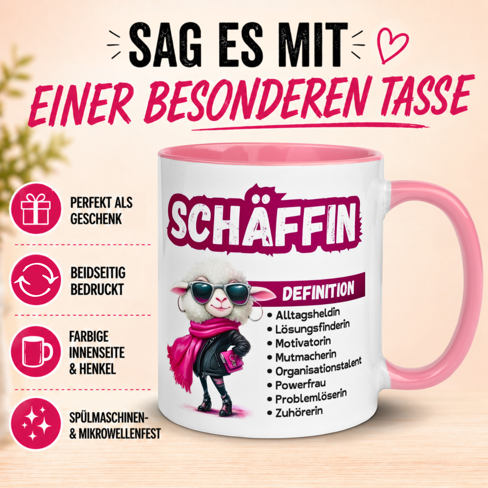 Tasse Chefin – „Schäffin - Definition“ – Geschenk Becher Chefin