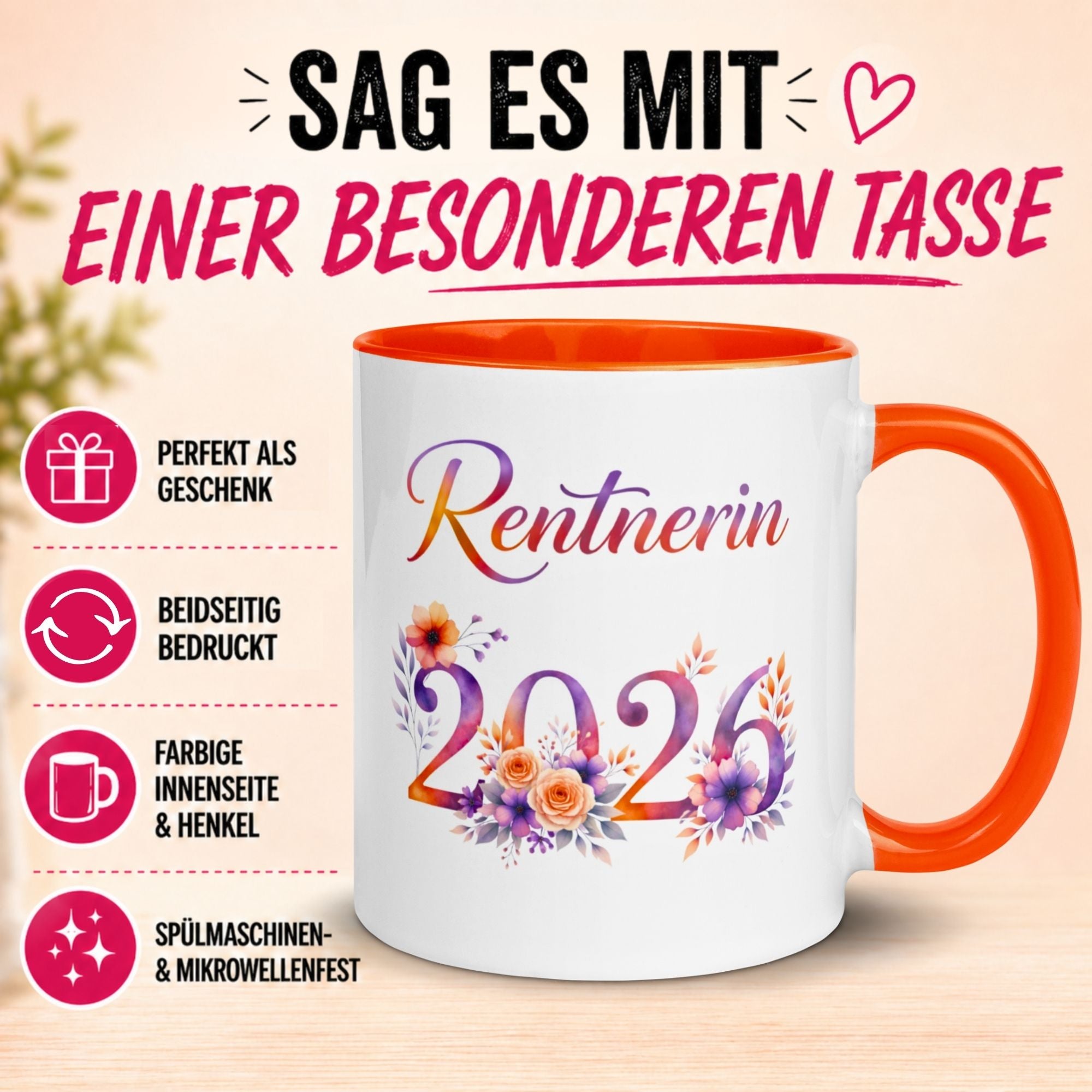 Tasse Rentnerin – „Rentnerin 2026“ – Geschenk Ruhestand Frau