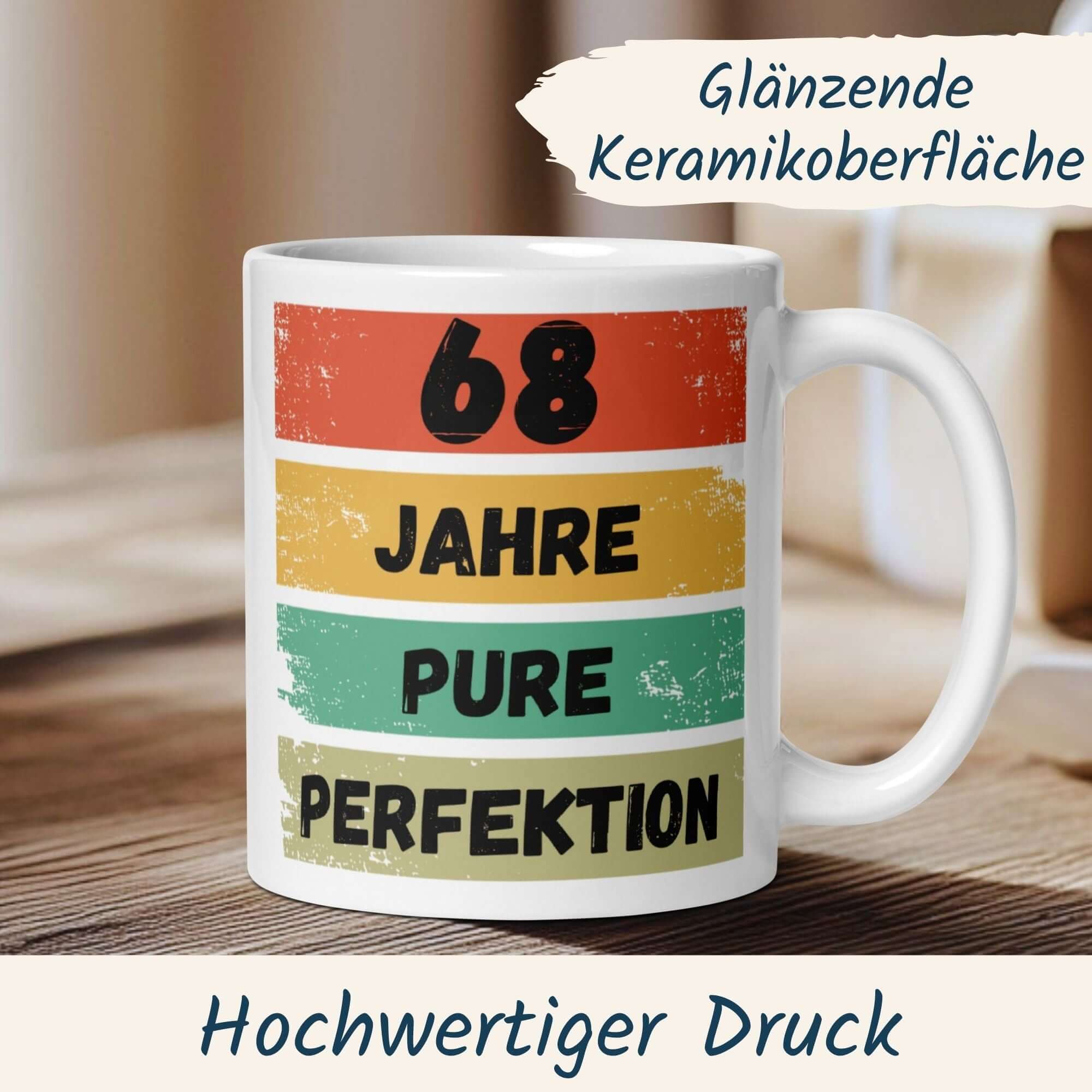 Momentals® Tasse 68. Geburtstag | Vintage & Spruch | 68 Jahre Pure Perfektion • Momentals