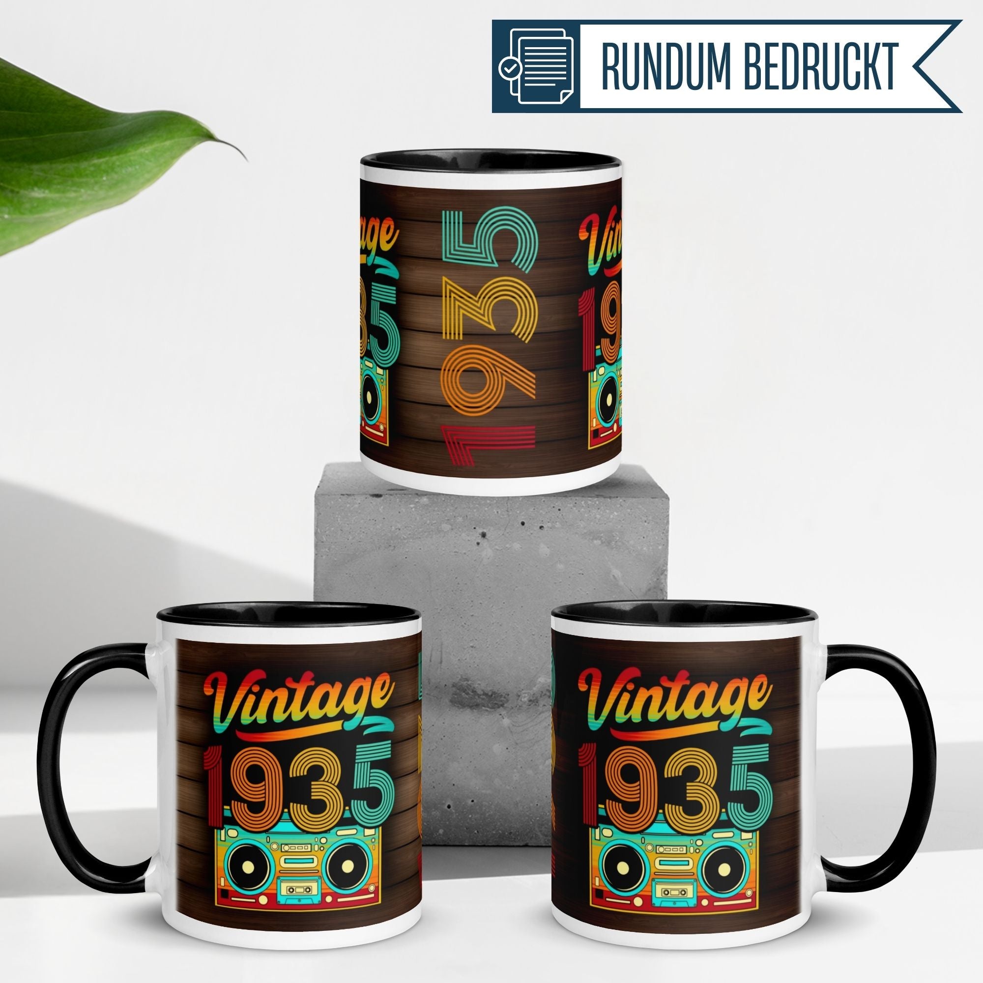 Momentals® Tasse 90. Geburtstag | Retro & Zahl | Vintage 1935