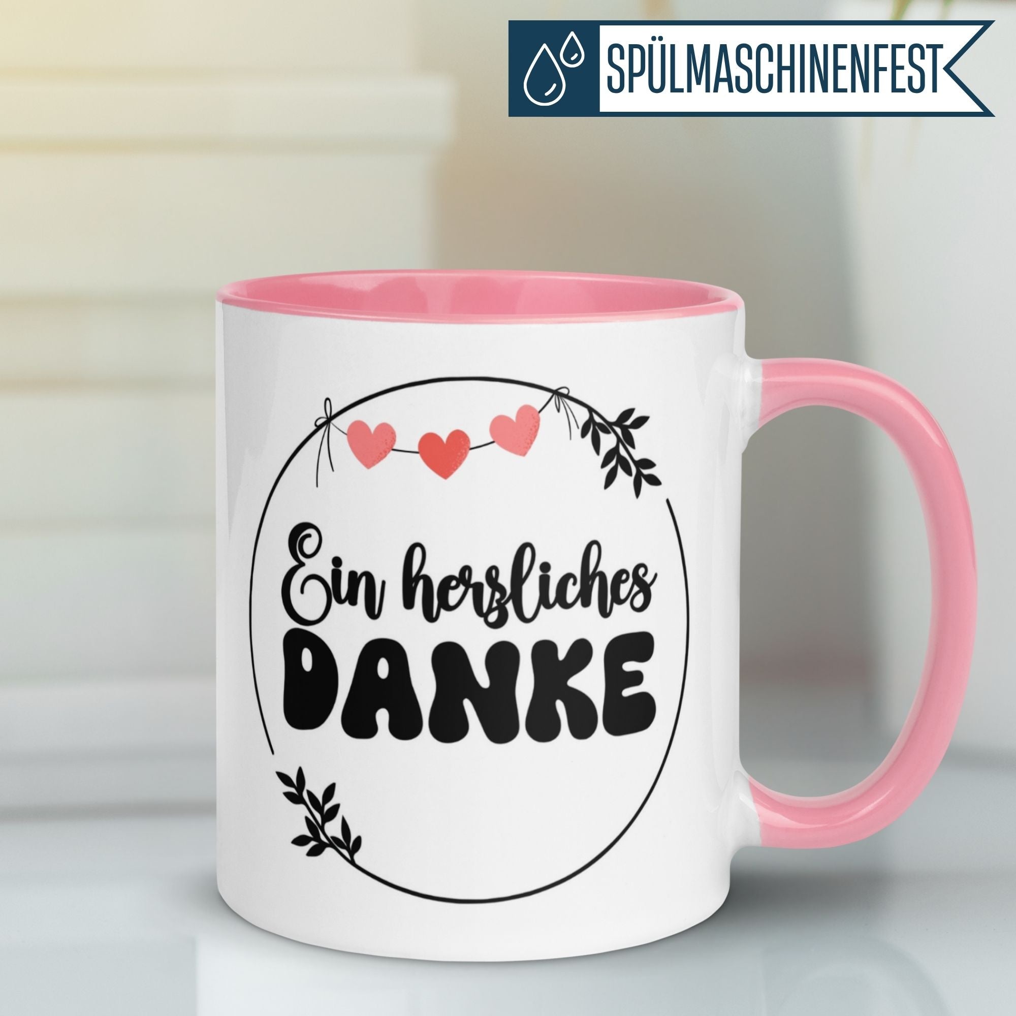 Tasse Danke – „Ein herzliches Danke“ – Dankeschön Geschenke Kollegin/Freundin