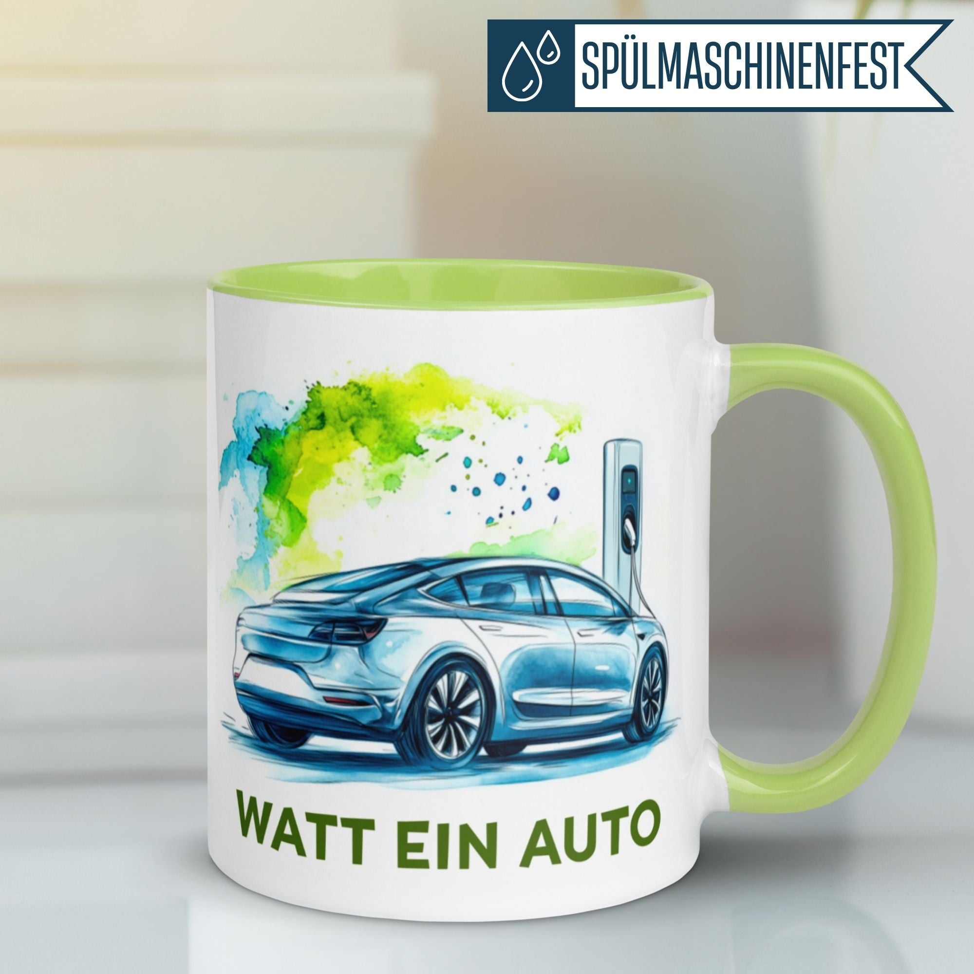 Momentals® Tasse | E-Auto & Spruch | Watt für ein Auto