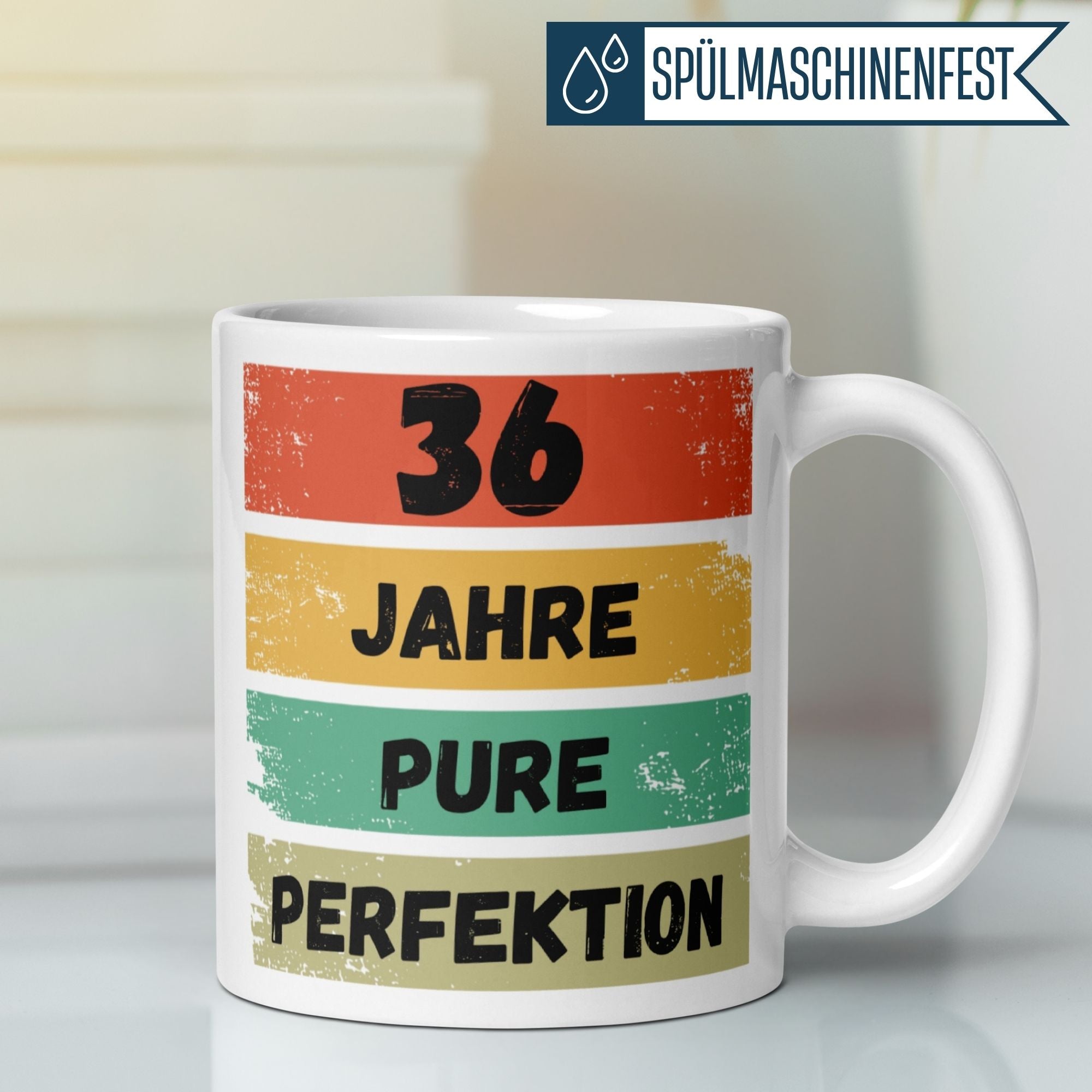 Momentals® Tasse 36. Geburtstag | Vintage & Spruch | 36 Jahre Pure Perfektion • Momentals