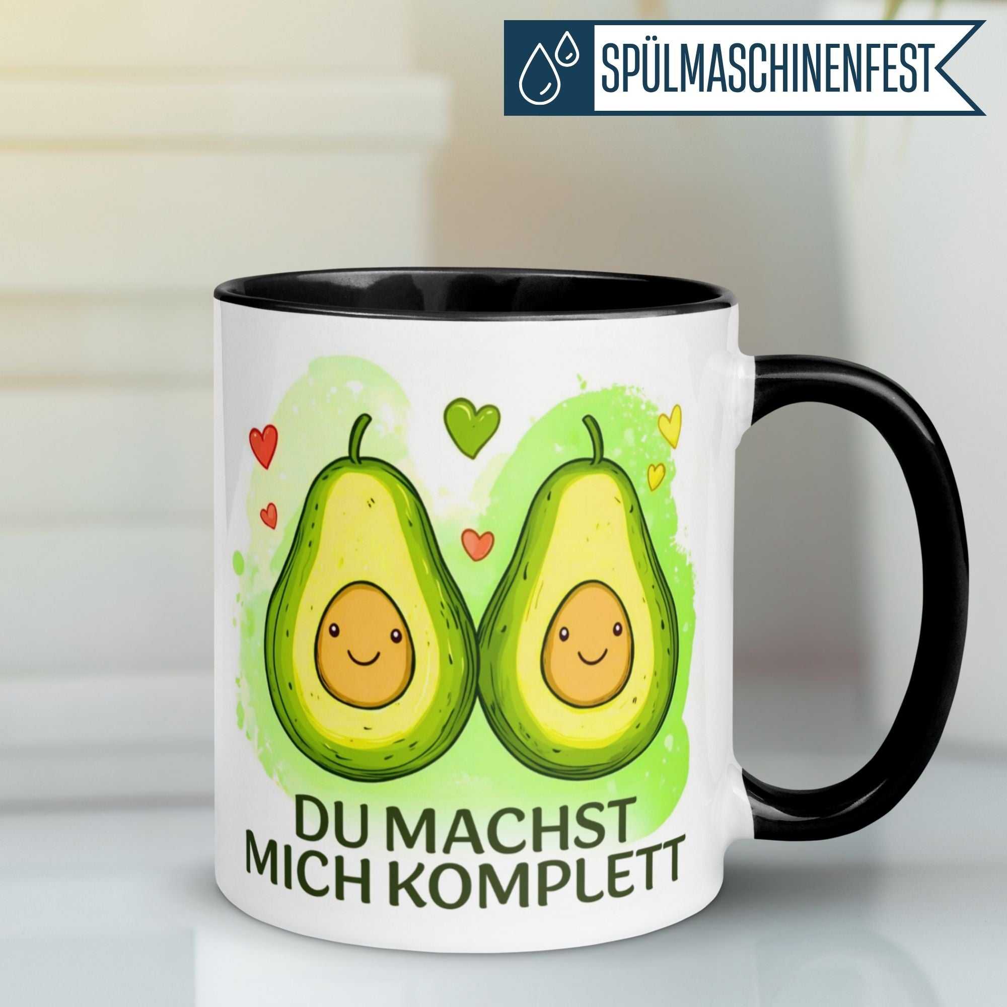 Momentals® Tasse Liebe | Avocado & Herz | Du machst mich komplett