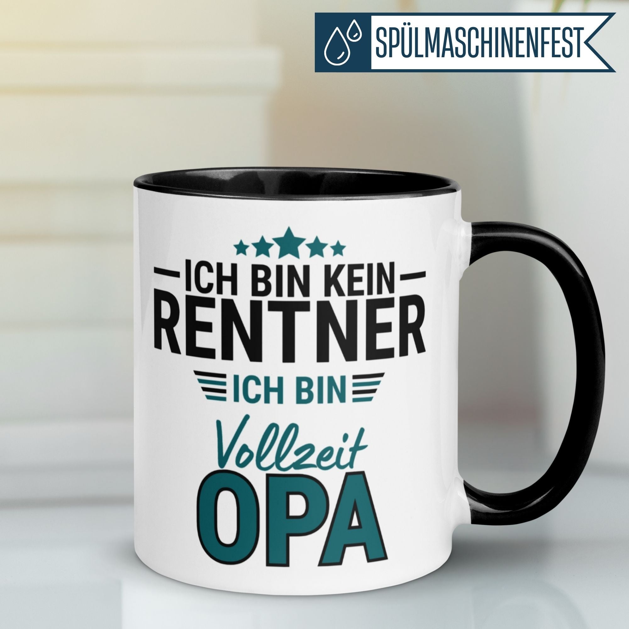 Tasse Rentner – „Ich bin kein Rentner ich bin Vollzeit Opa“ – Geschenk Rente Mann