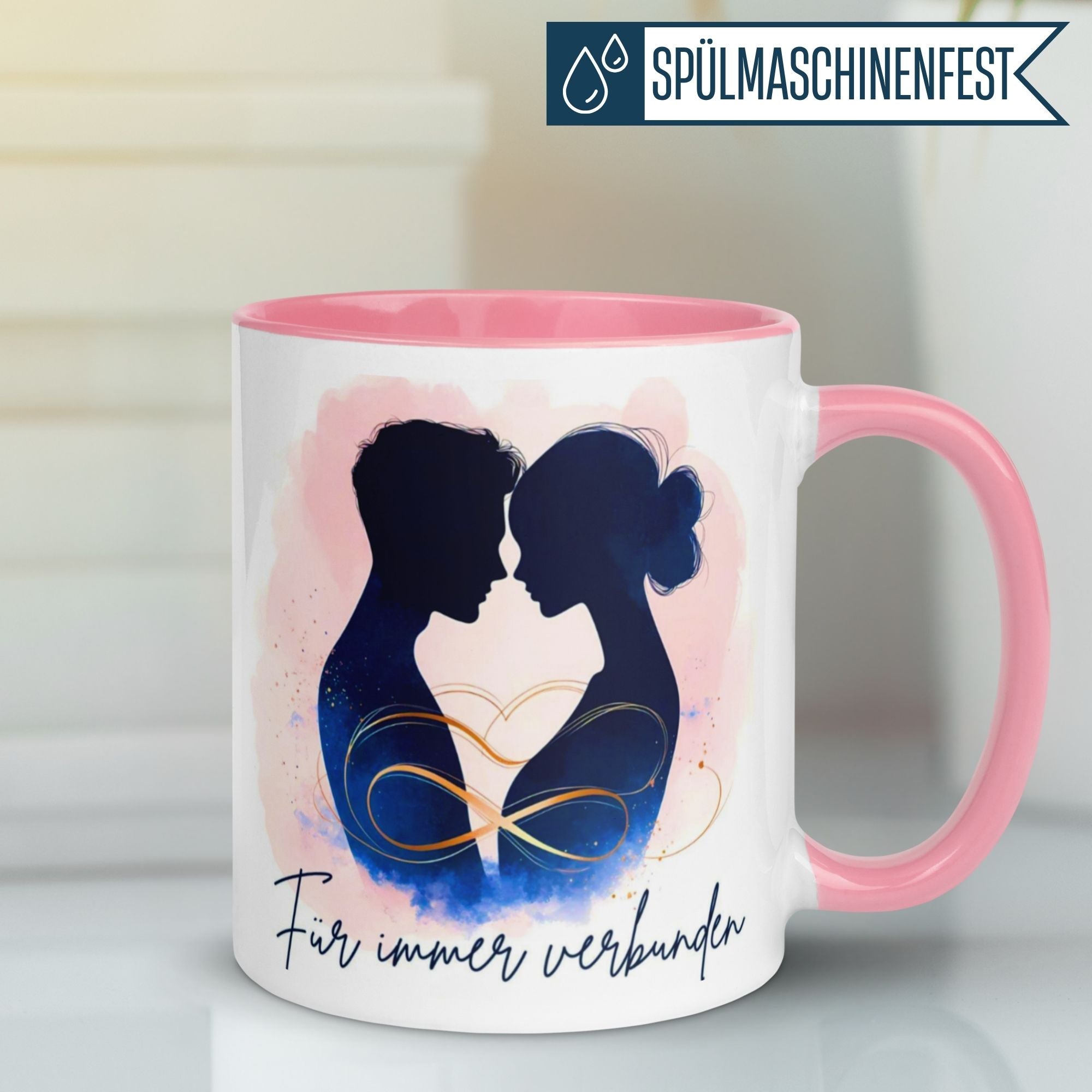Momentals® Tasse Liebe | Paar & Silhouette | Für immer verbunden
