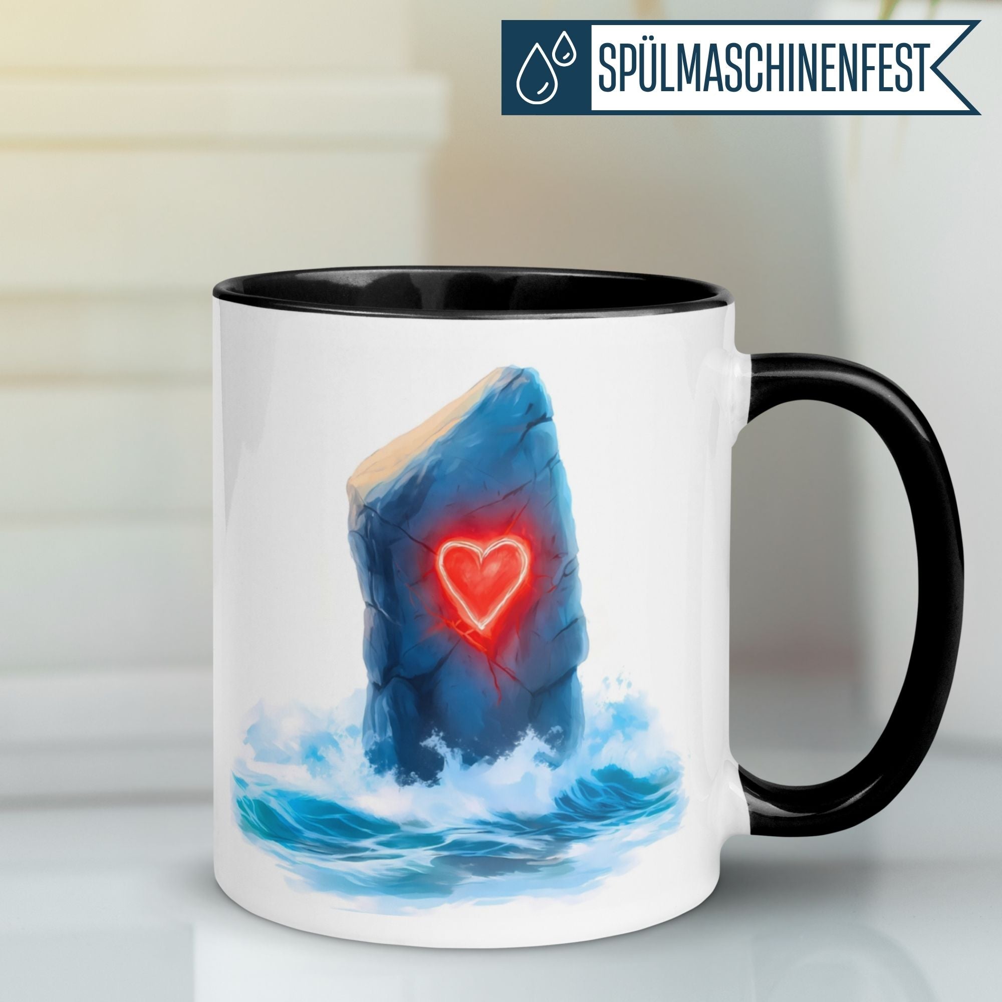 Momentals® Tasse Liebe | Felsen & Herz | Du bist mein Fels in der Brandung