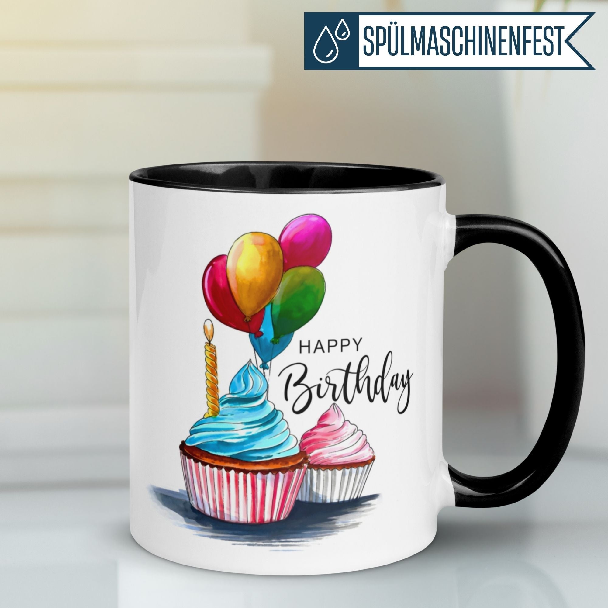 Geburtstag Tasse | Happy Birthday – Cupcakes & Ballons