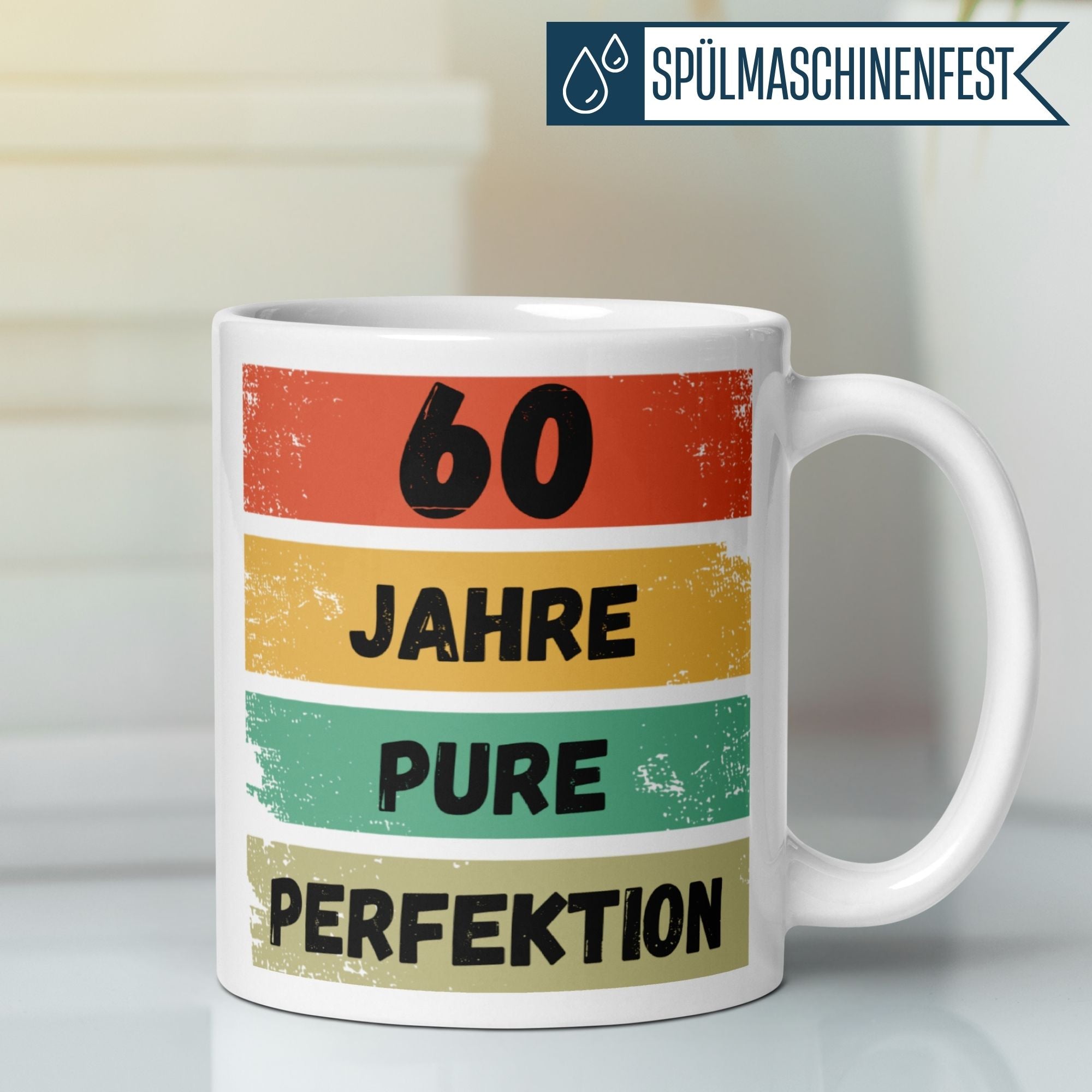 Momentals® Tasse 60. Geburtstag | Vintage & Spruch | 60 Jahre Pure Perfektion • Momentals