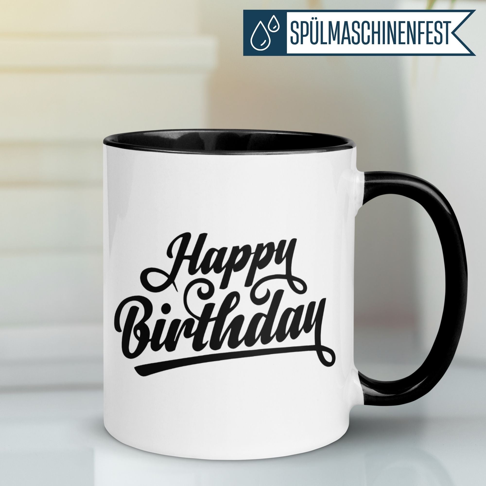 Geburtstag Tasse | Happy Birthday - Minimalistischer Stil