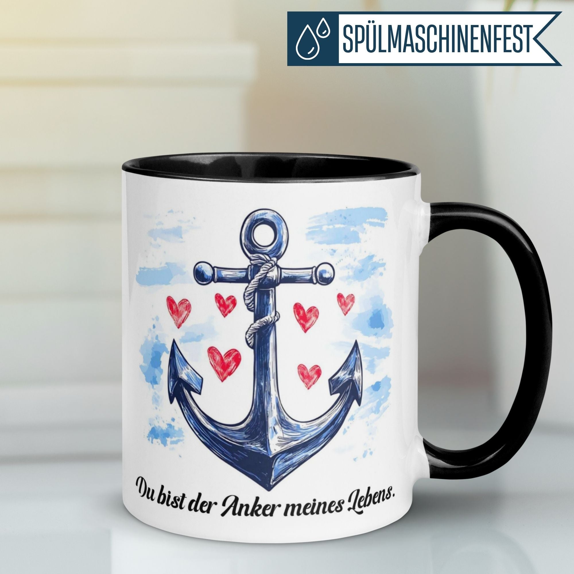 Momentals® Tasse Liebe | Anker & Herz | Du bist der Anker meines Lebens