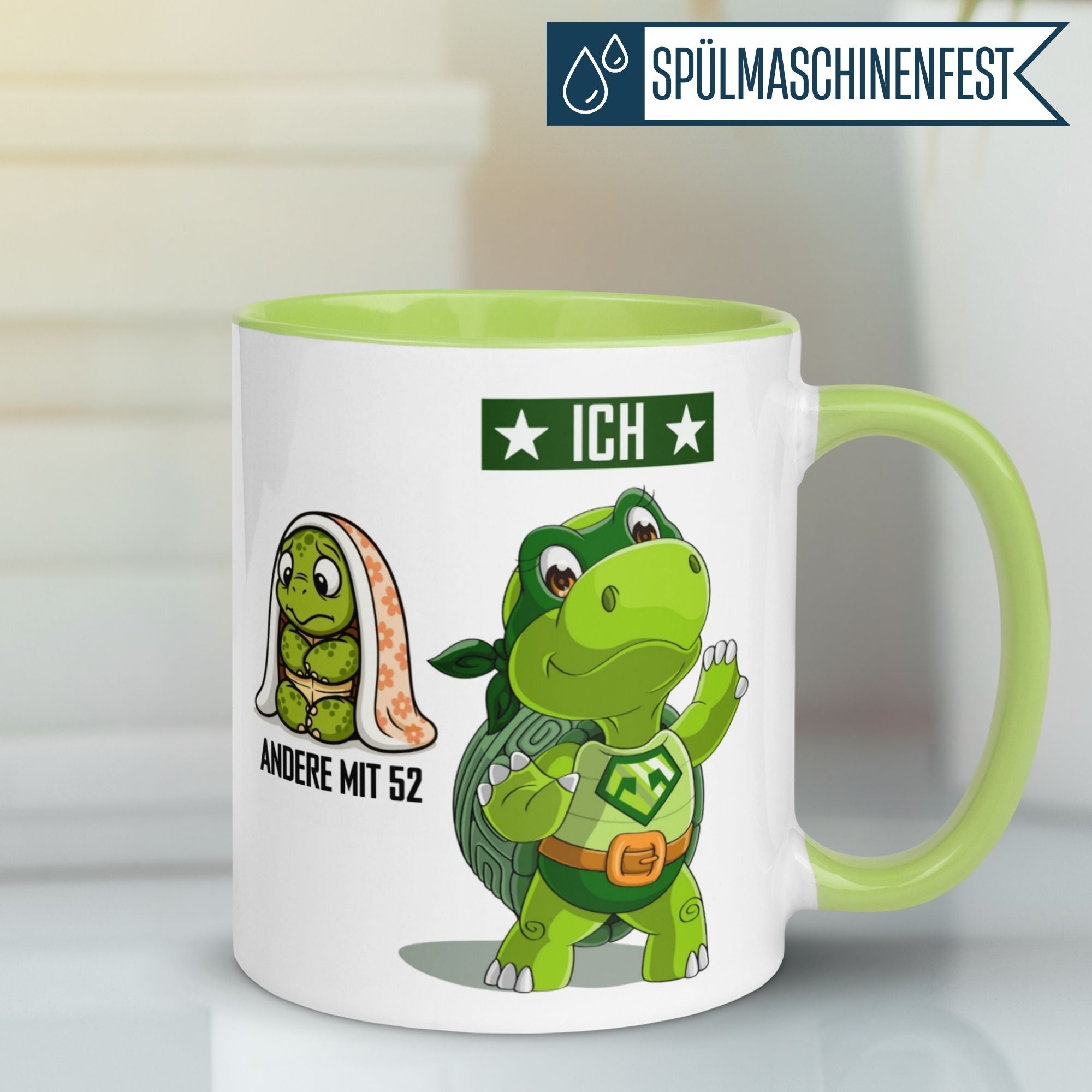 Momentals® Tasse 52. Geburtstag | Schildkröte & Spruch | Andere mit 52 und Ich