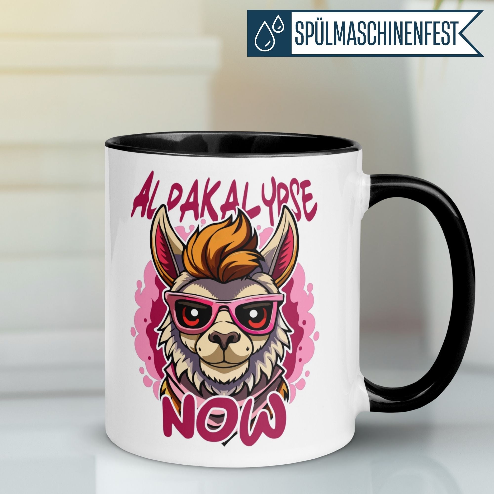 Tasse Alpaka – „Alpakalypse Now“ – lustiger Geschenk Becher