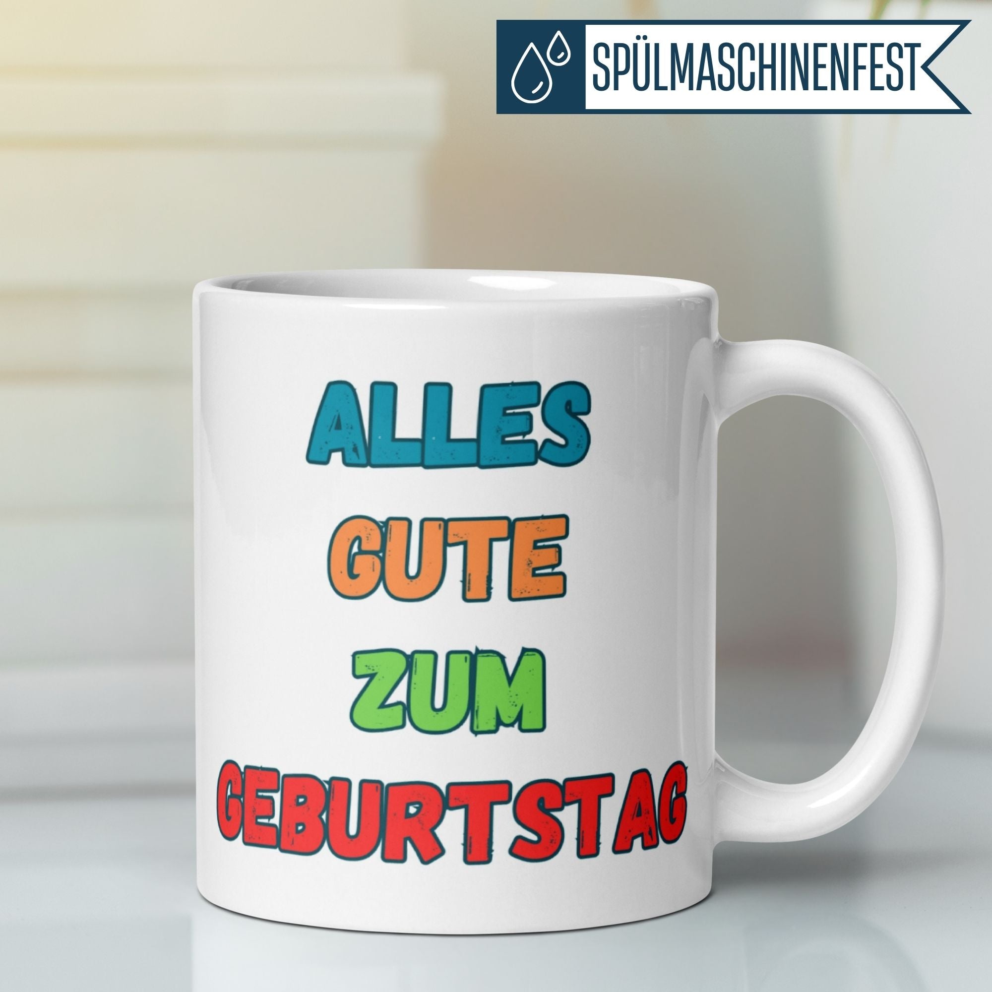 Momentals® Tasse Geburtstag | Bunt & Spruch | Alles gute zum Geburtstag
