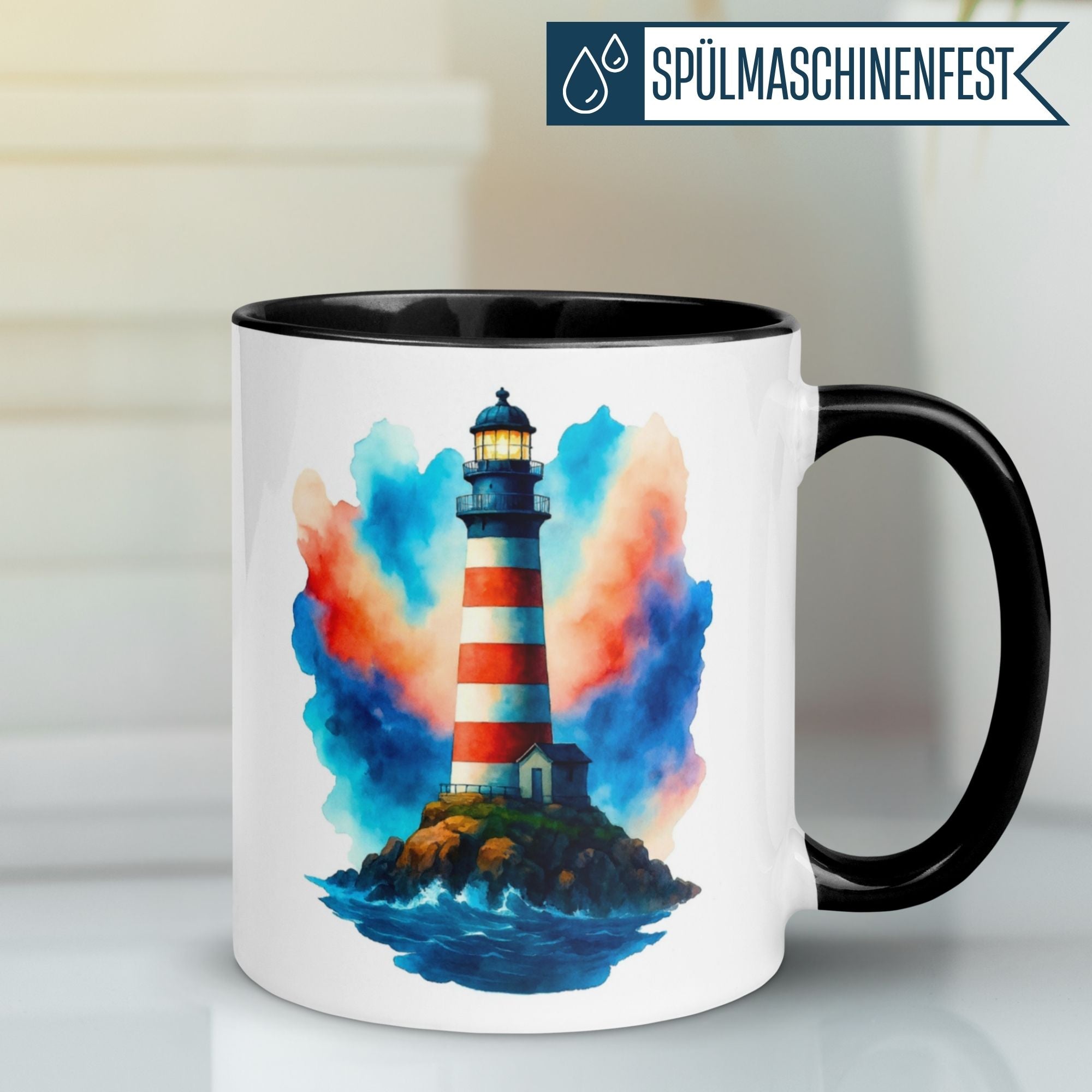 Momentals® Tasse Liebe | Leuchtturm & Herz | Du bringst mich immer wieder nach Hause