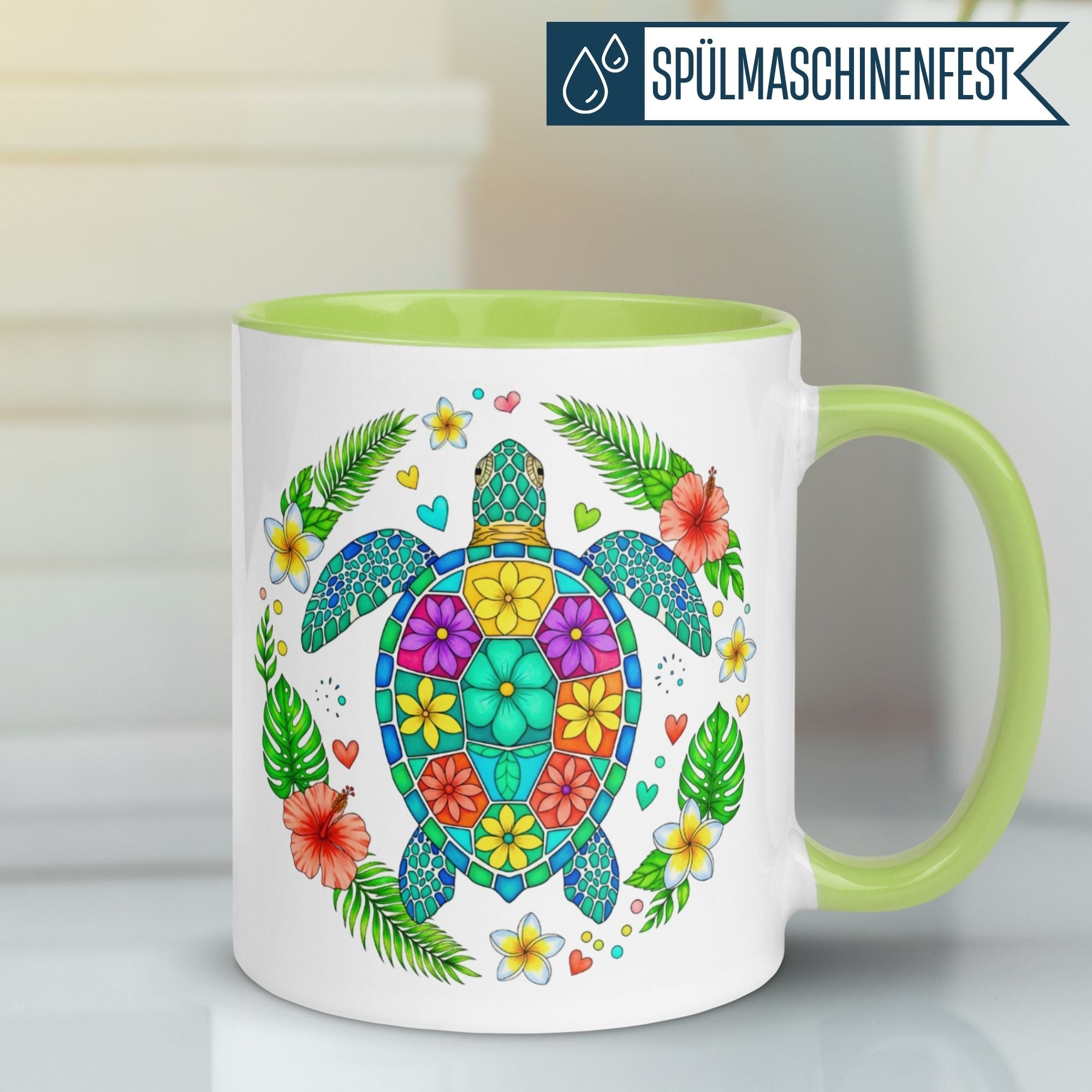 Schildkröte Tasse | Bunte Sommervibes im Schildkröten Feeling