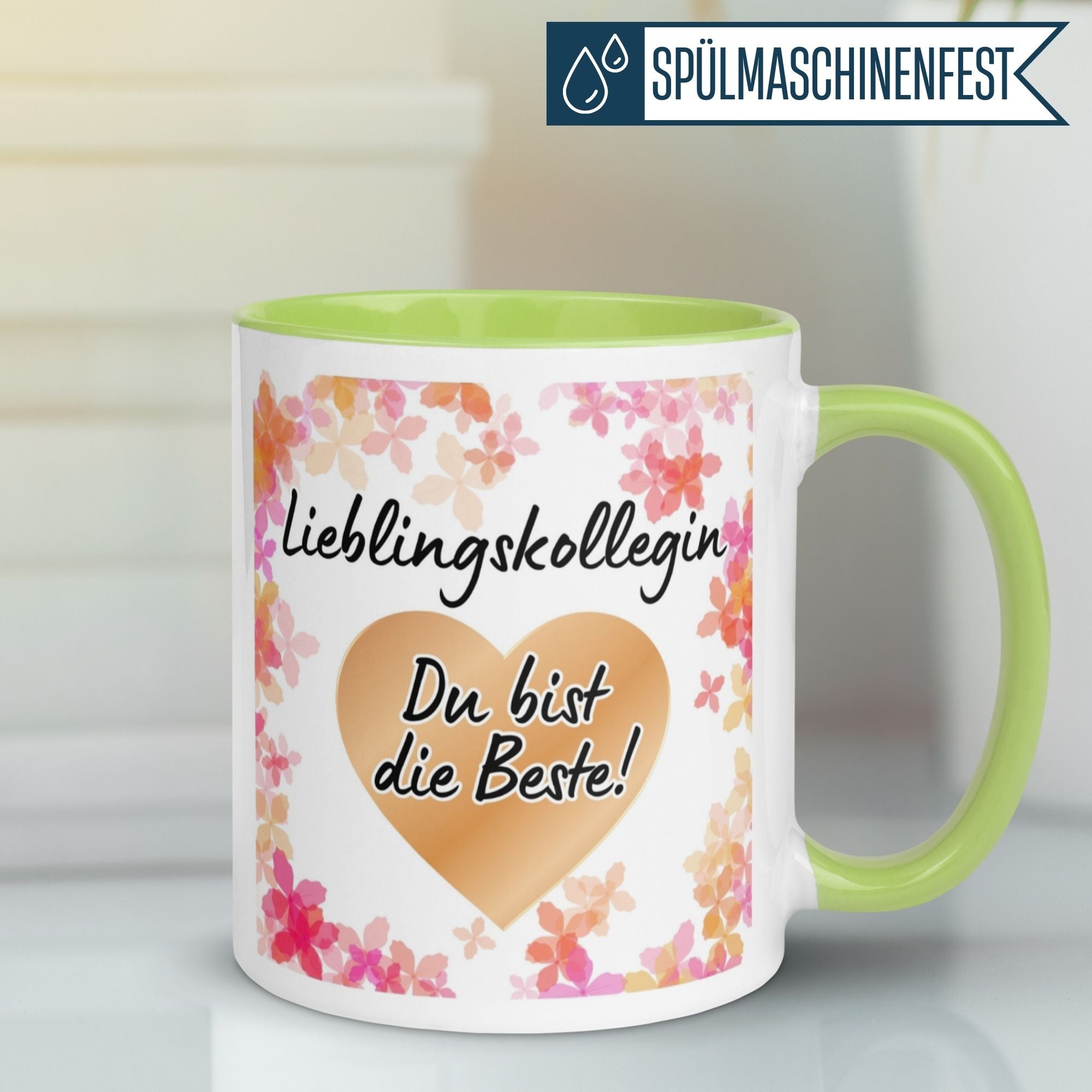Momentals® Tasse Kollegin | Herz & Spruch | Lieblingskollegin - Du bist die Beste