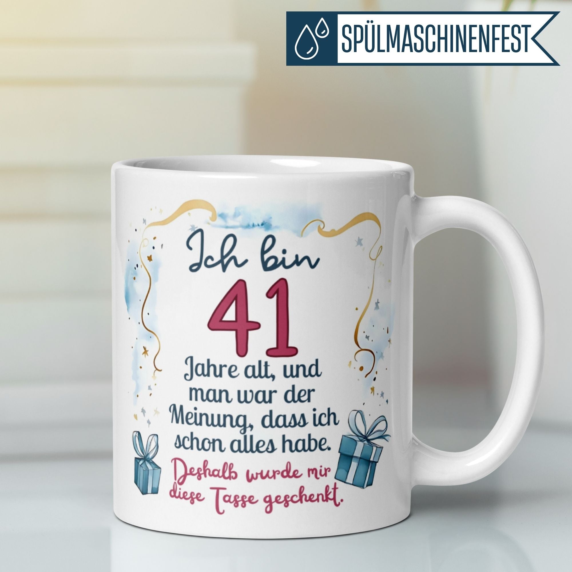 Momentals® Tasse 41. Geburtstag | Humorvoll & Spruch | Man war der Meinung ich hab schon alles • Momentals