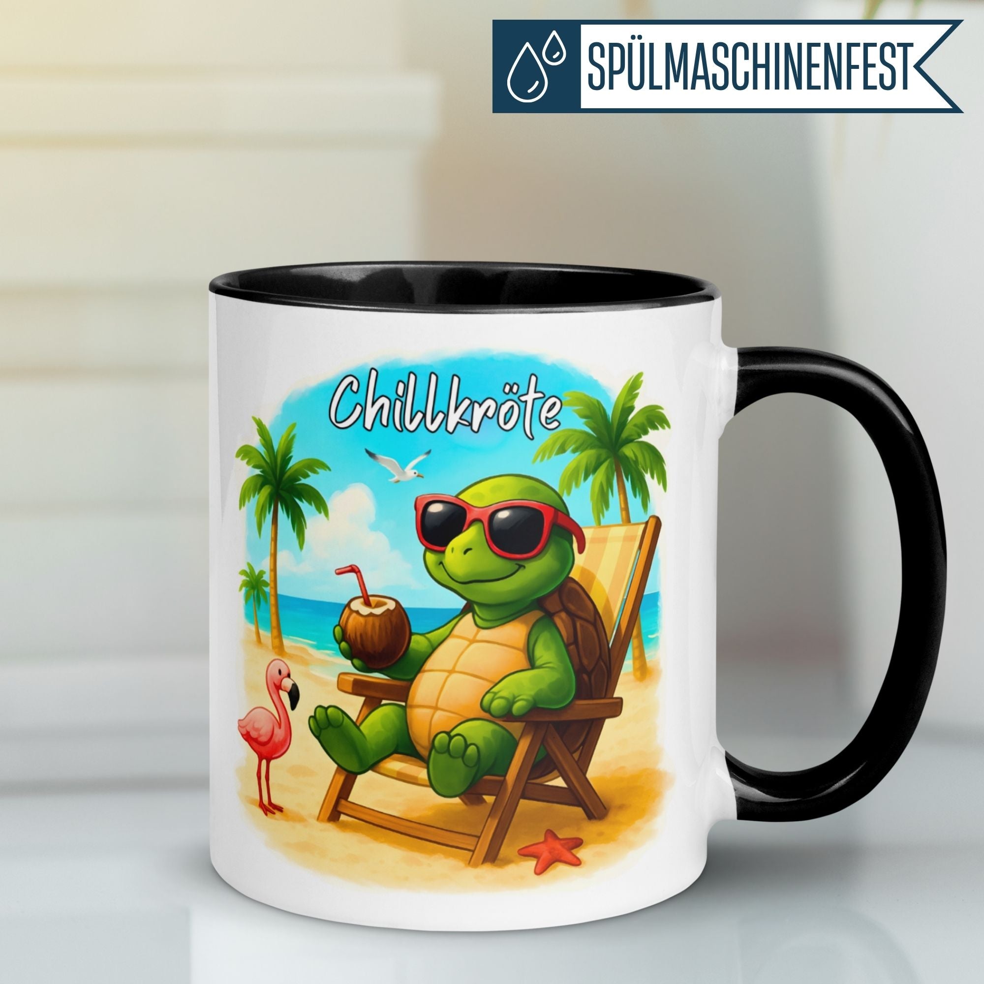 Schildkröte Tasse | Chillkröte am Strand