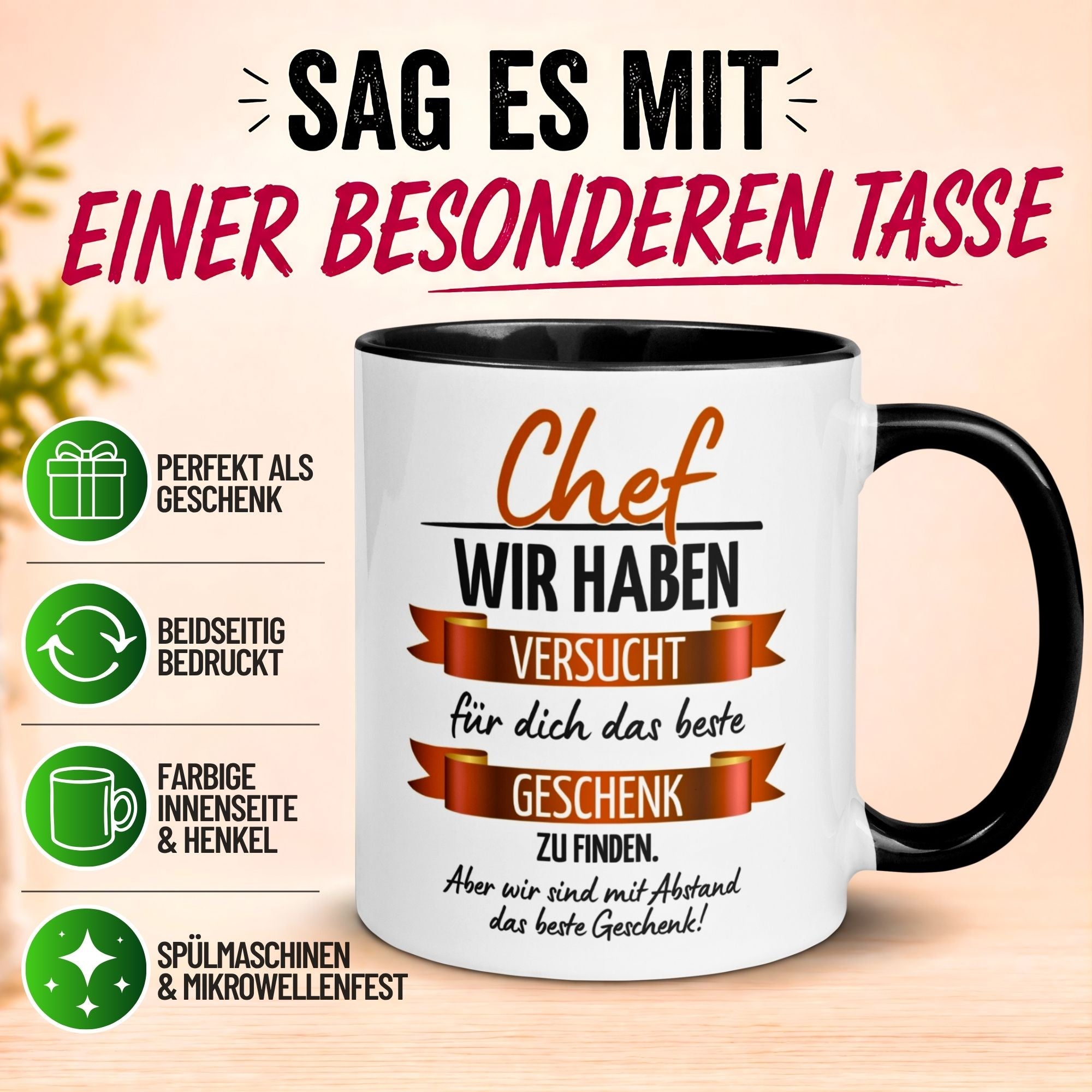 Tasse Chef – „Wir haben wirklich versucht“ – Geschenk Bester Chef