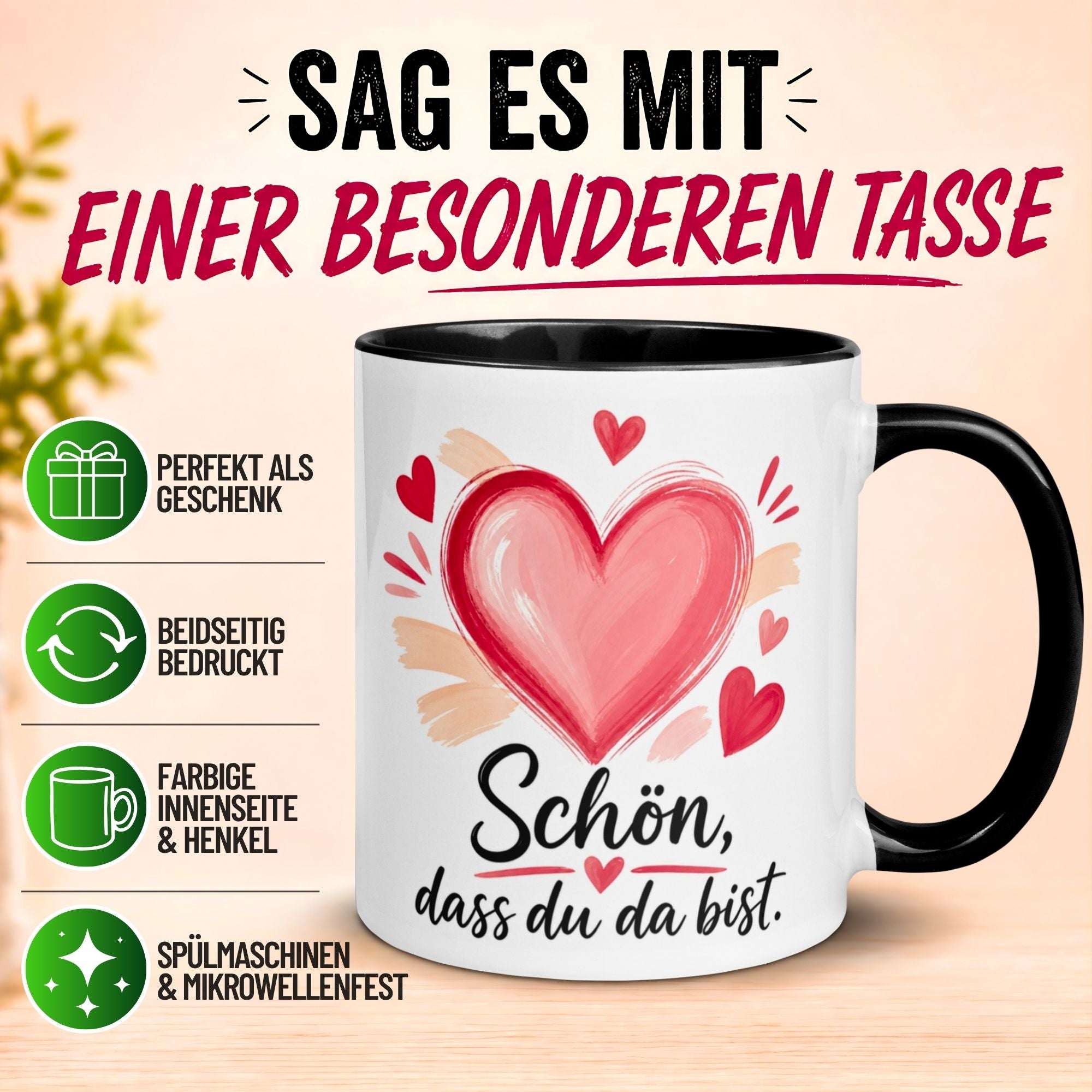 Tasse Danke – „Mit viel liebe - Schön dass du da bist“ – Dankeschön Geschenke
