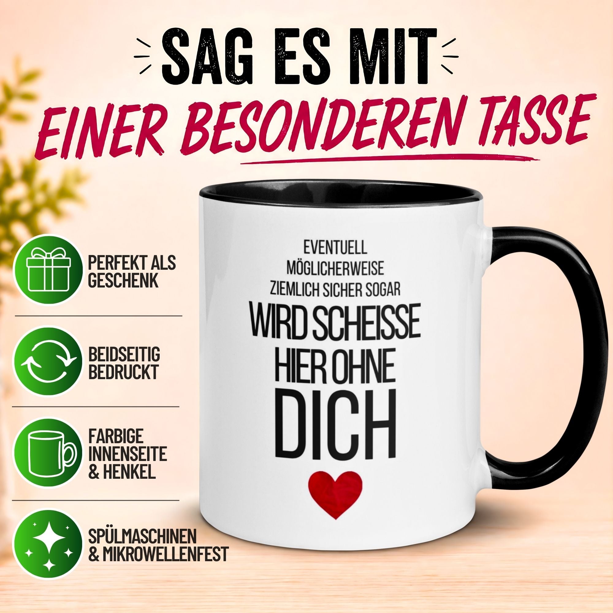 Tasse Abschied – „Wird scheiße hier ohne dich“ – Abschiedsgeschenk Kollegin/Kollegen